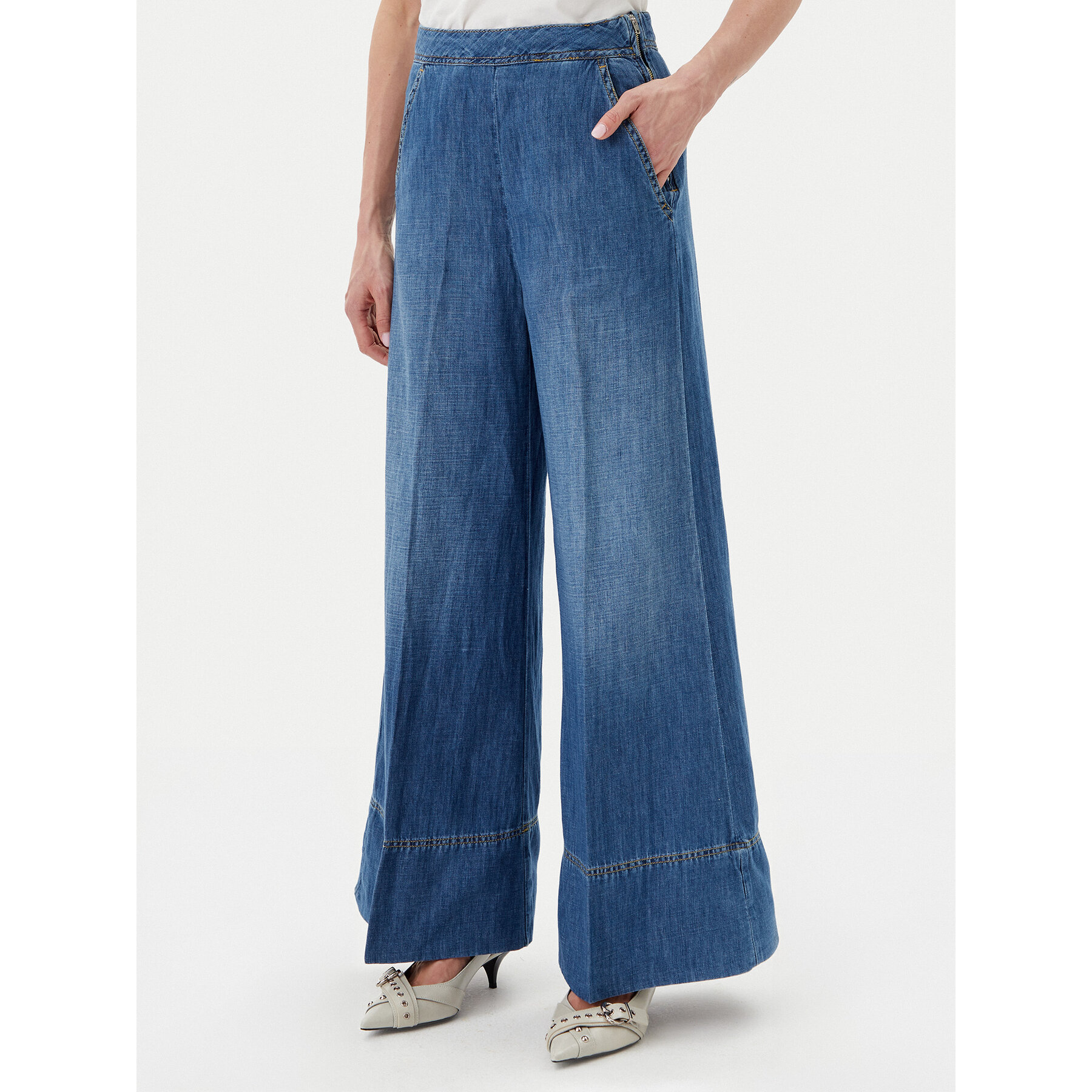 PINKO Jeansy New Paolina 104823 A2GQ Niebieski Wide Leg