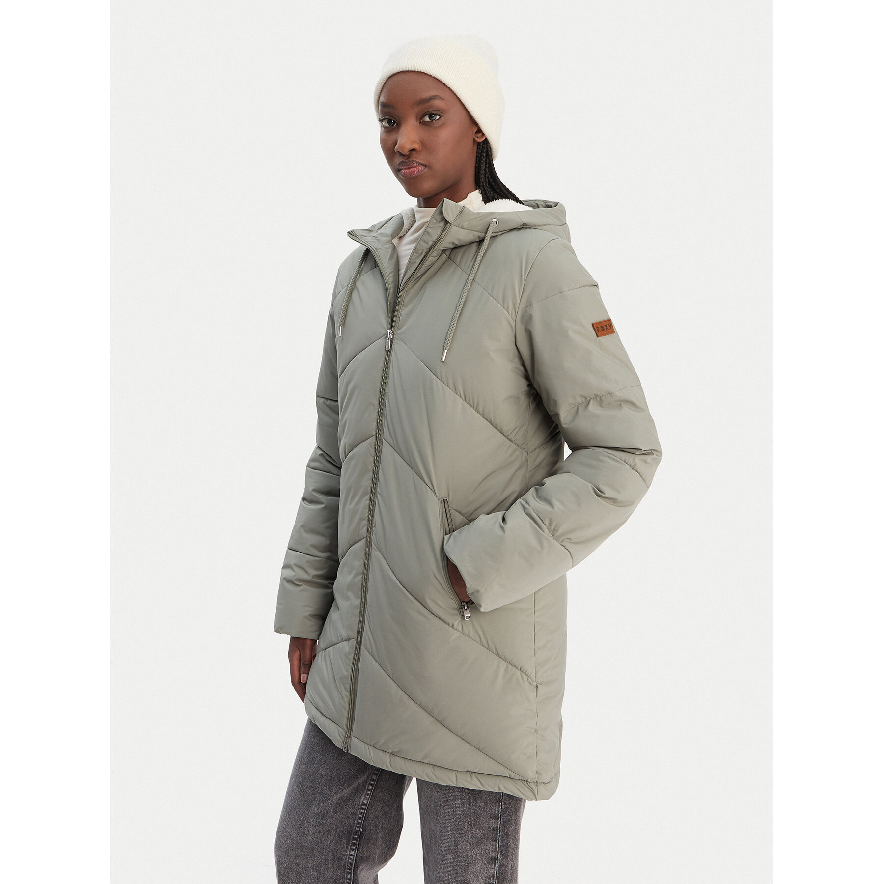 Roxy Kurtka zimowa Better Weather ERJJK03634 Zielony Regular Fit