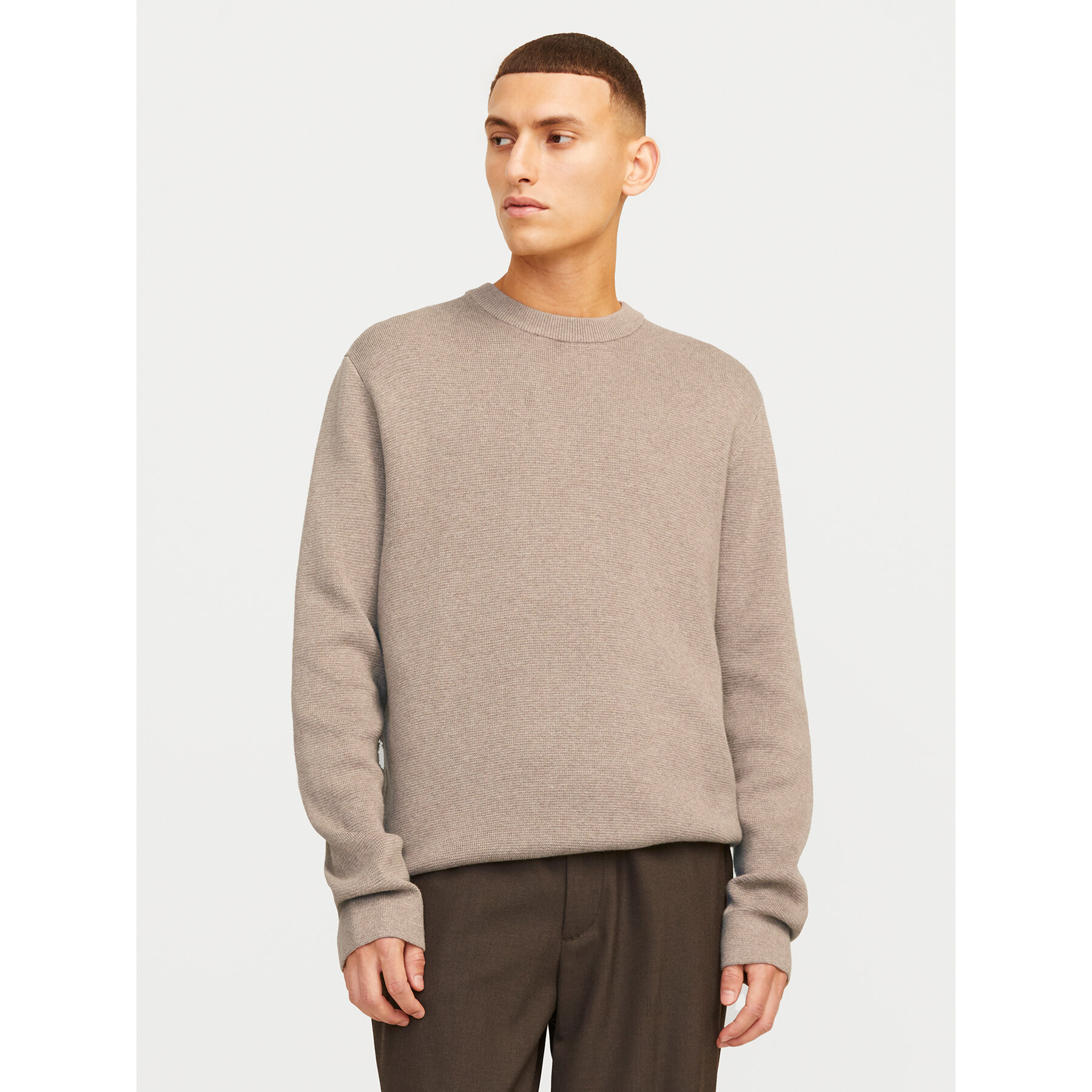 Jack & Jones Sweter Milano 12259666 Szary Relaxed Fit