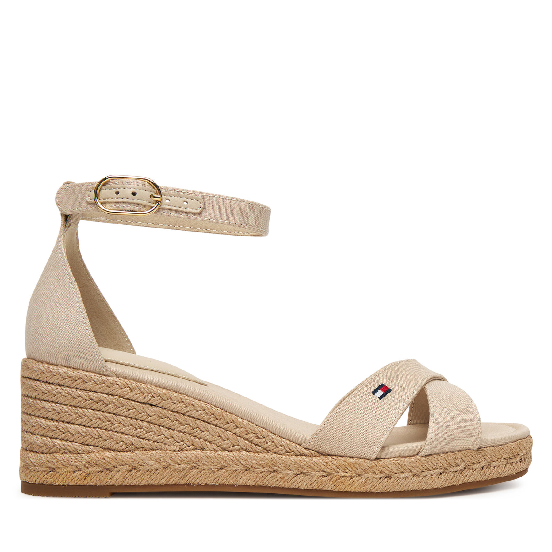 Tommy Hilfiger Espadryle Mid Wedge Espad X Cross FW0FW09332 Beżowy