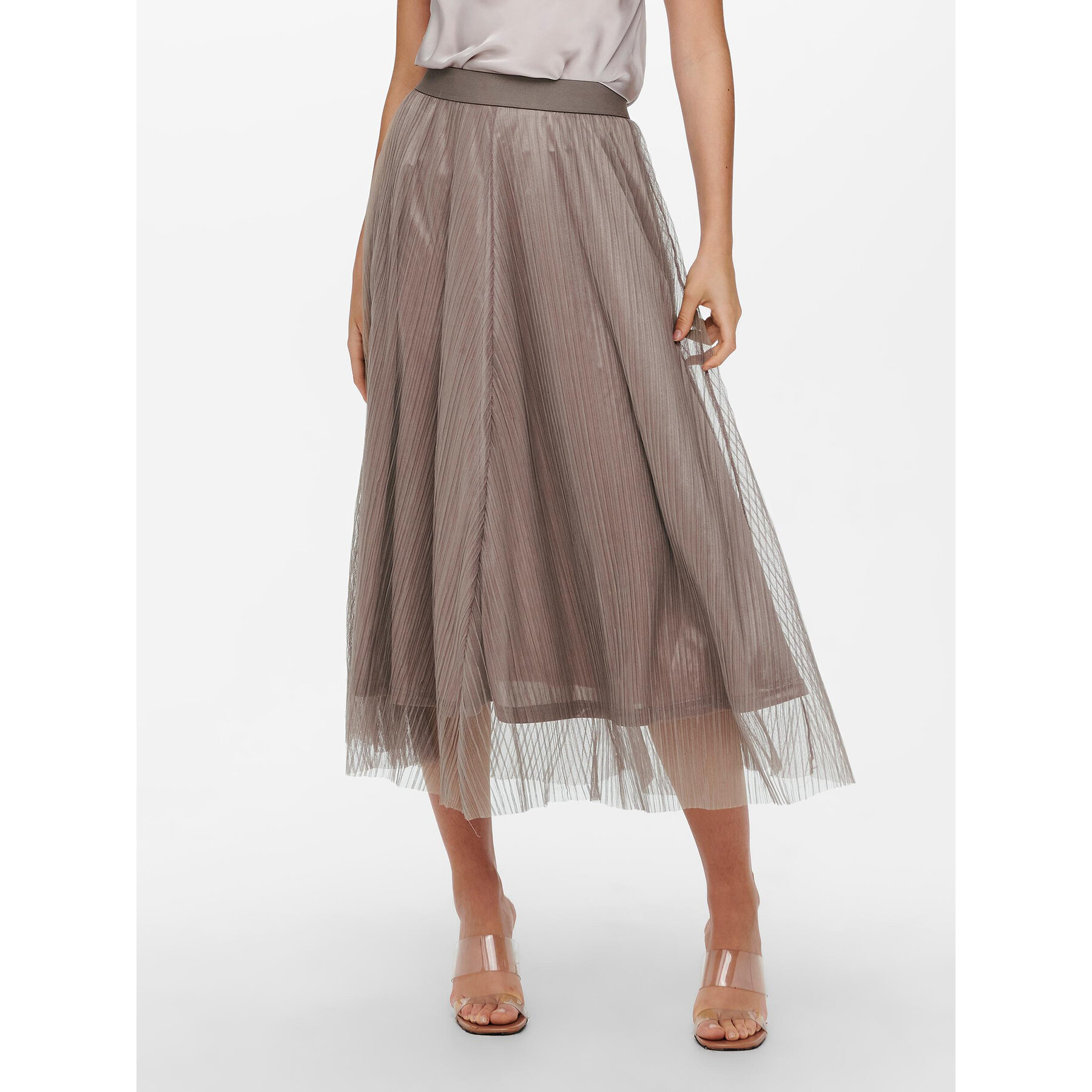 ONLY Spódnica midi 15214303 Brązowy Regular Fit