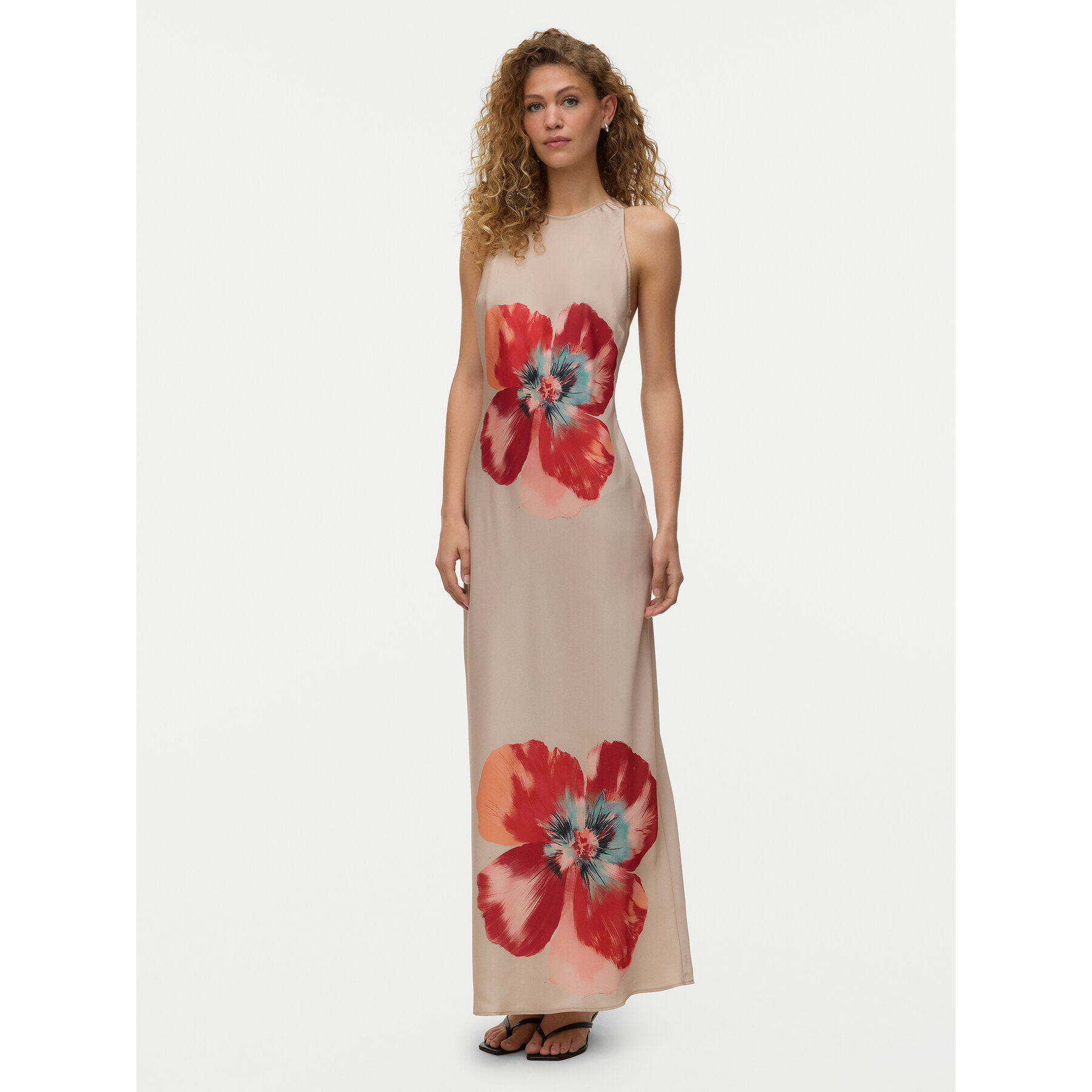 Vero Moda Sukienka letnia Reba 10345415 Beżowy jasny Regular Fit