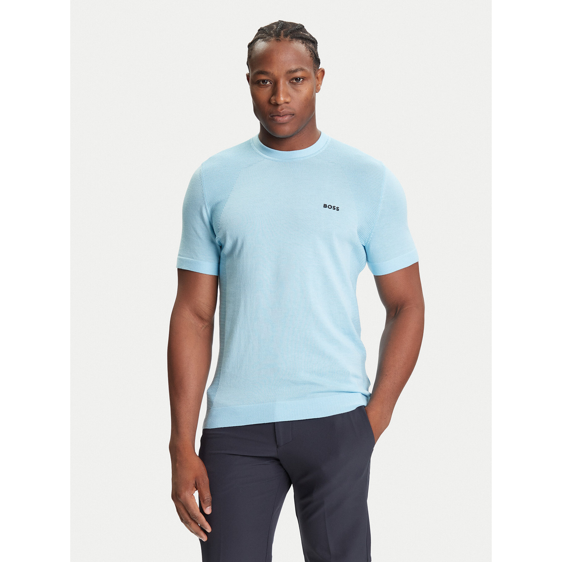 BOSS T-Shirt K_Momentum 50541952 Błękitny Regular Fit