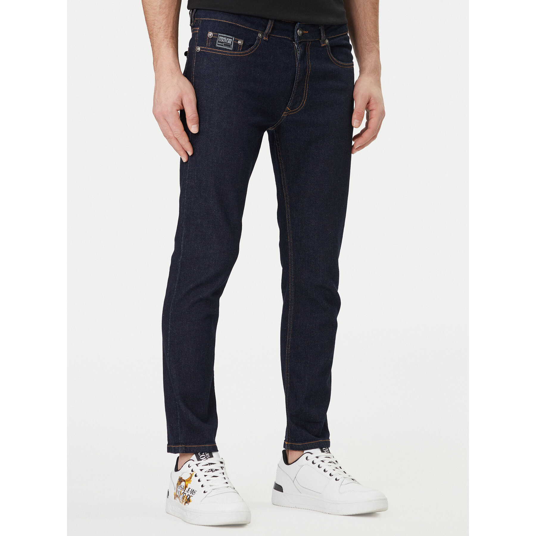 Versace Jeans Couture Jeansy 80GAB5K0 DW042 Granatowy Skinny Fit