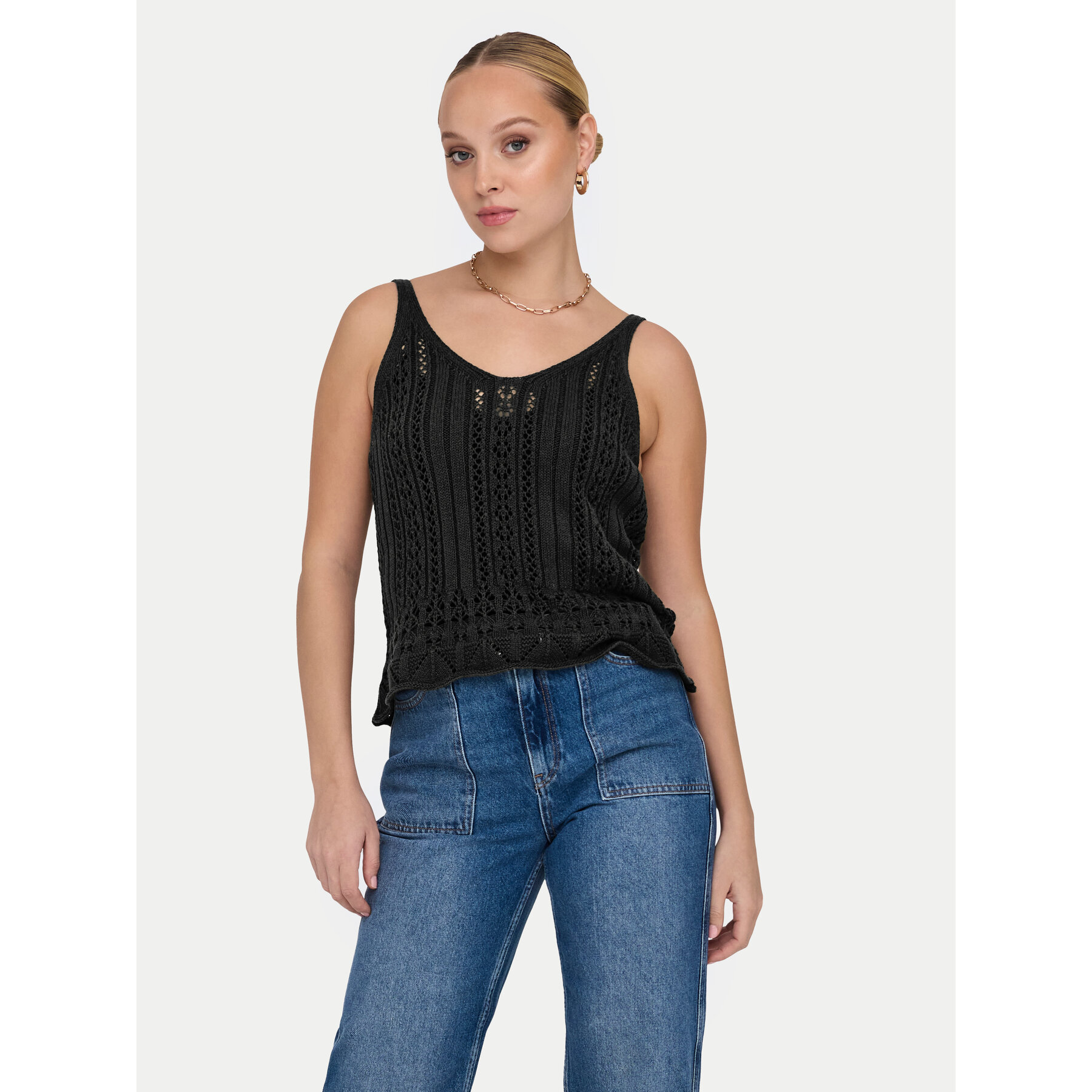 ONLY Top Lyzet 15277573 Czarny Regular Fit