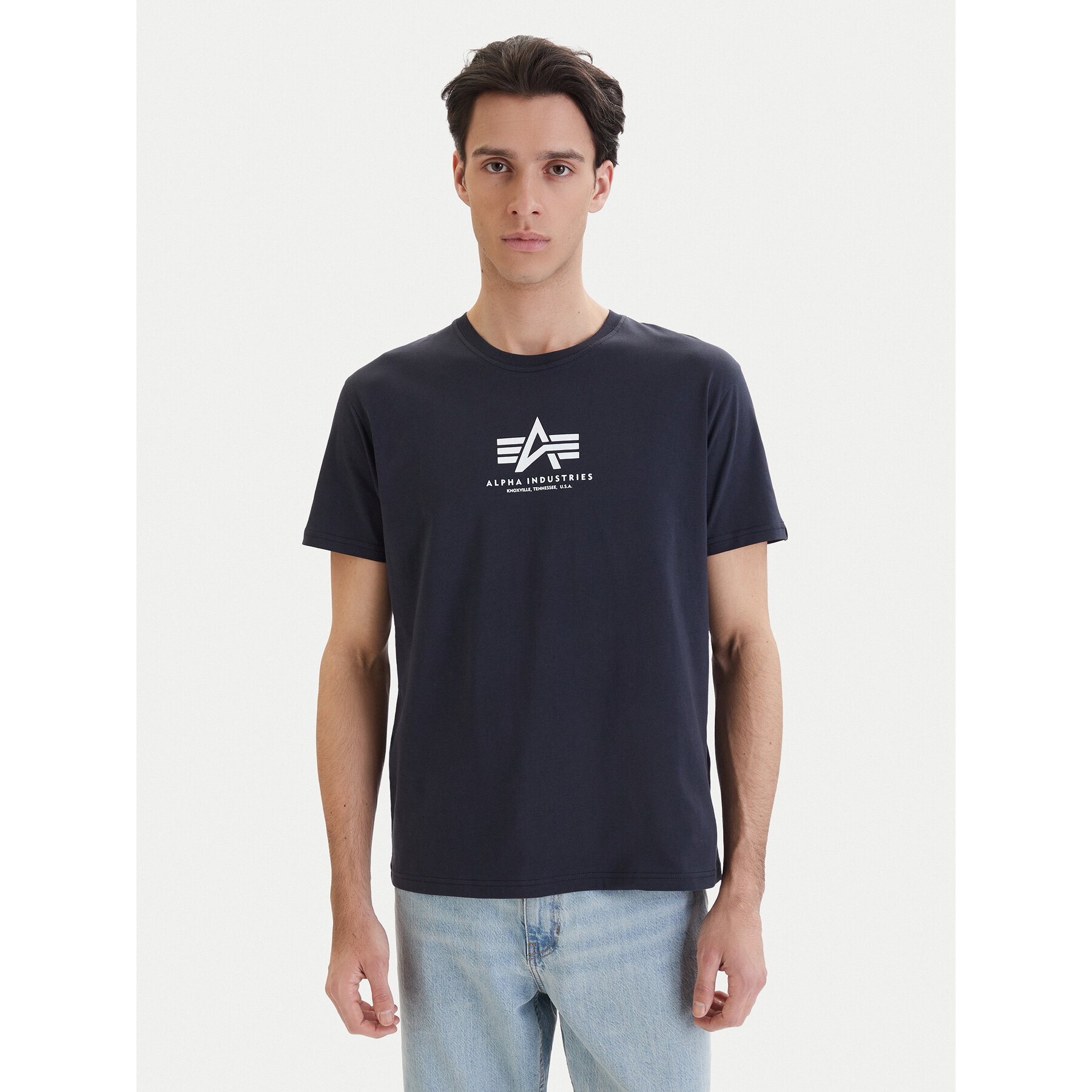 Alpha Industries T-Shirt Basic 118533 Granatowy Regular Fit