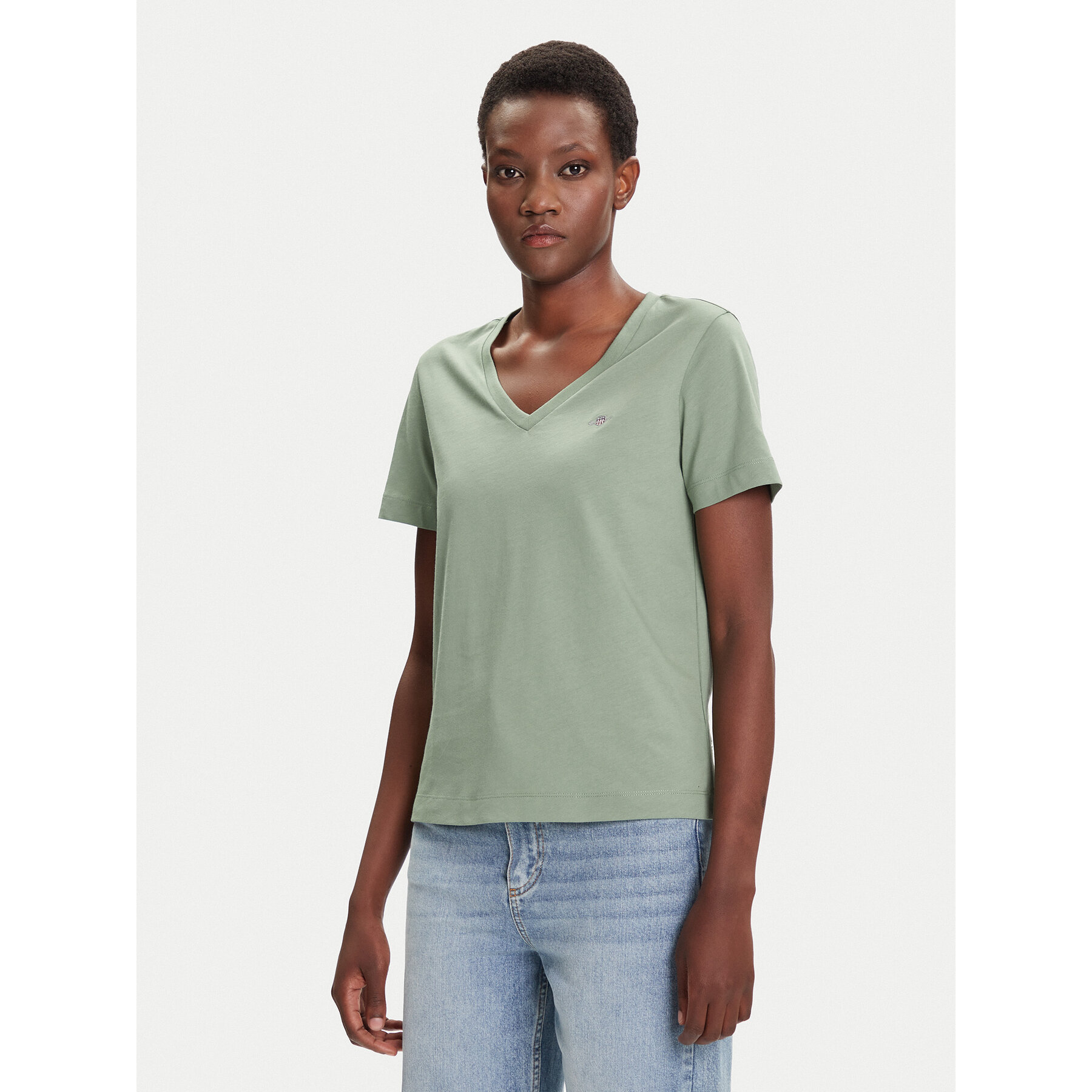 Gant T-Shirt Shield 4200750 Zielony Regular Fit
