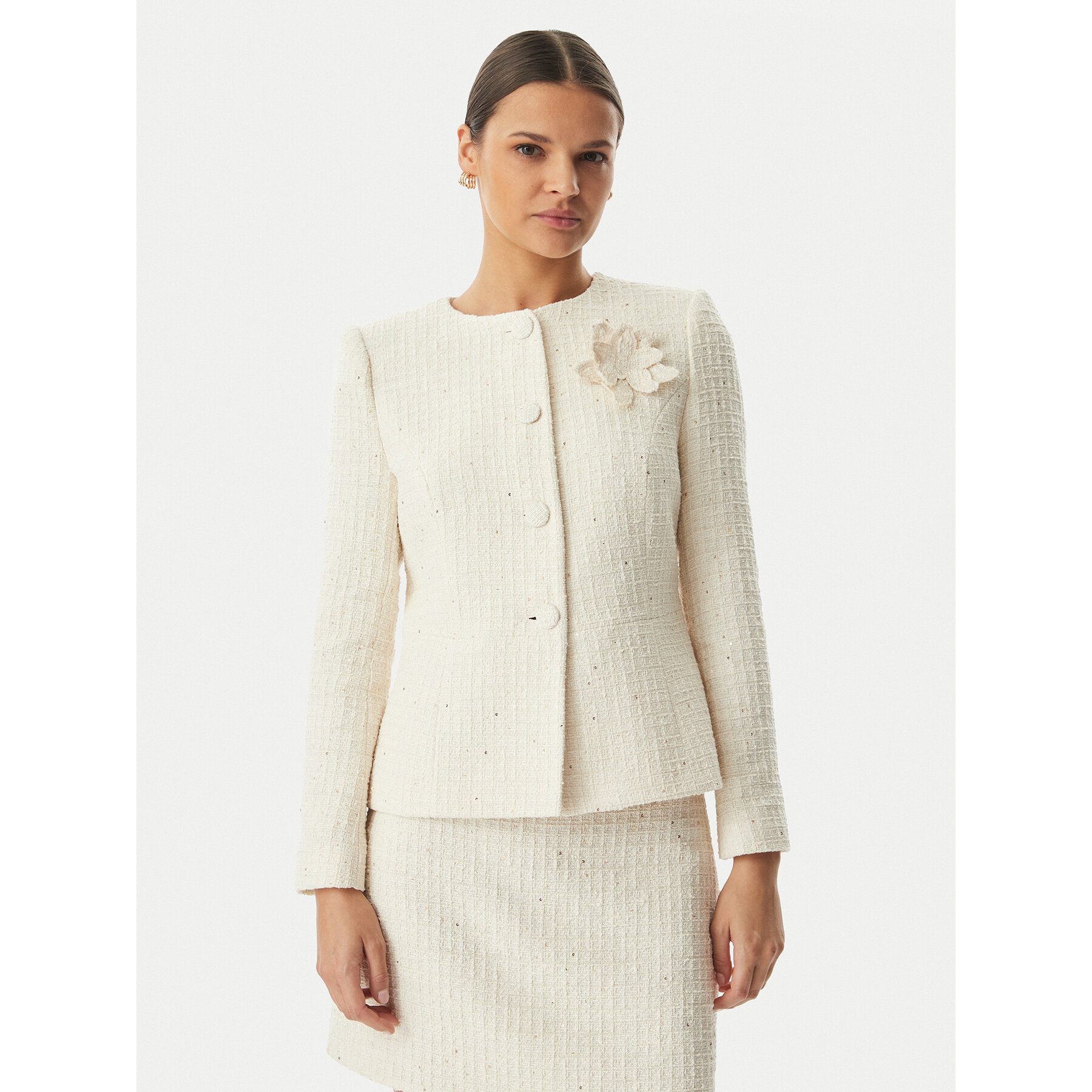 Rinascimento Marynarka CFC0128068003 Beżowy jasny Slim Fit