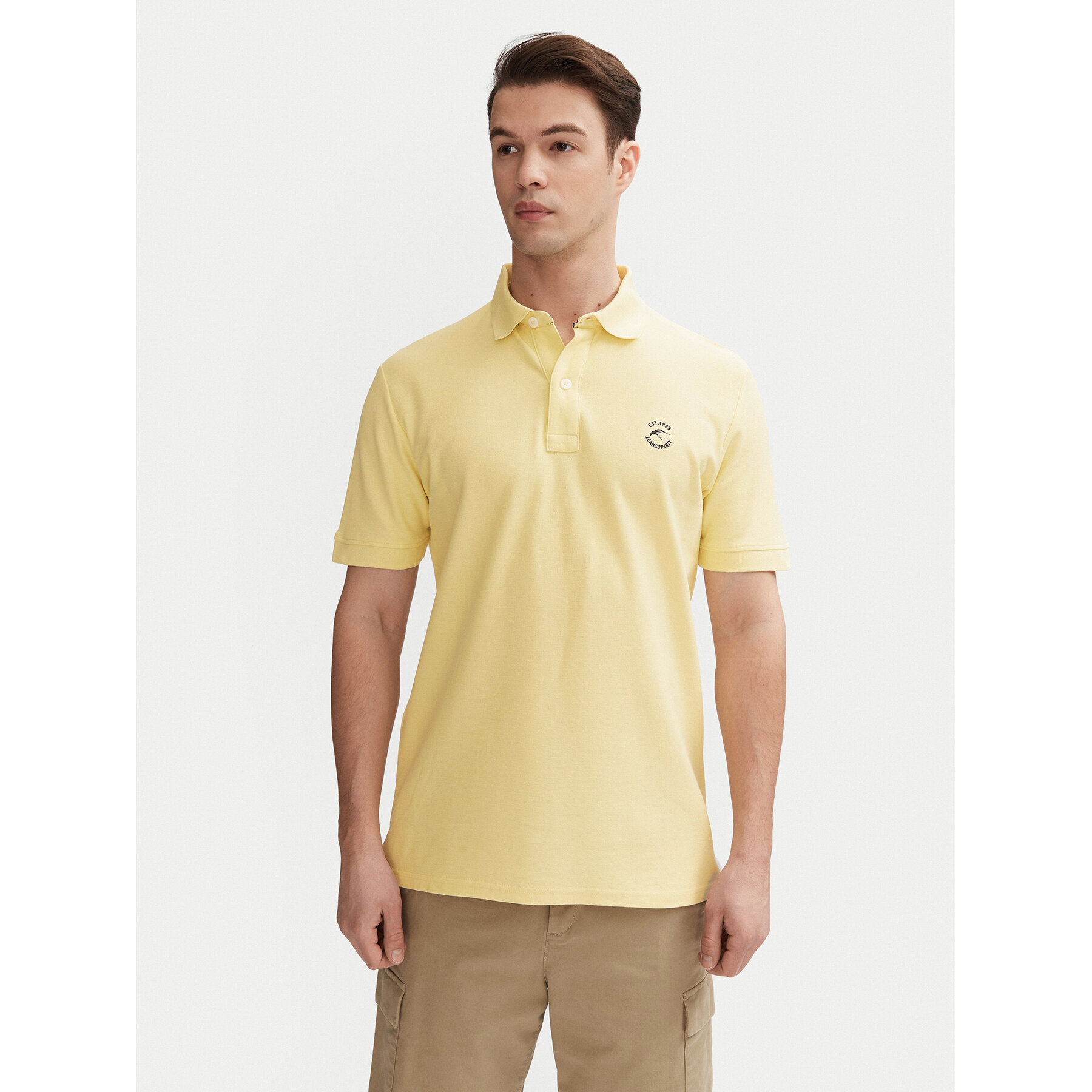 INDICODE Polo Wadim 40-913 Beżowy Regular Fit