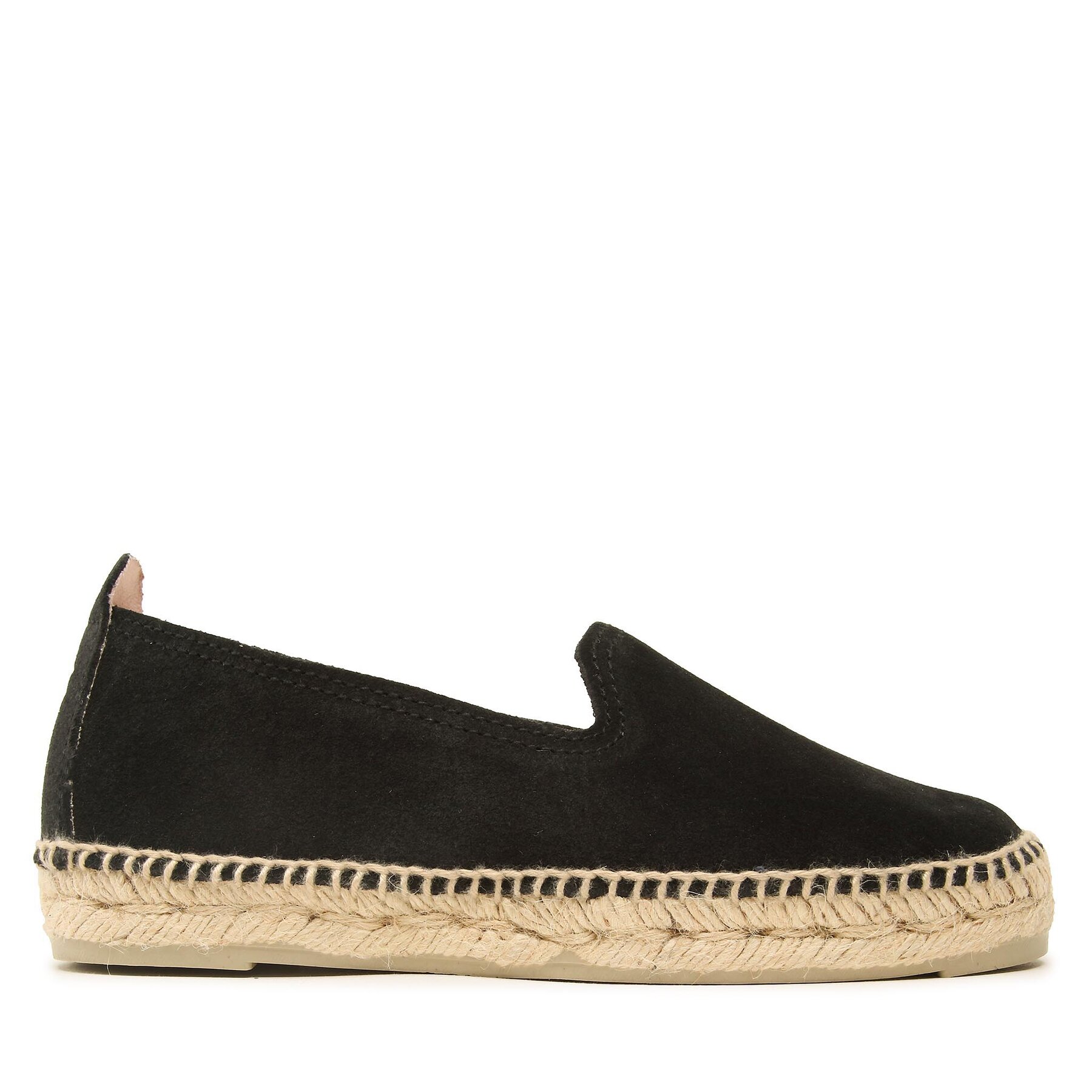 Manebi Espadryle Suede Flat Espadrilles Czarny