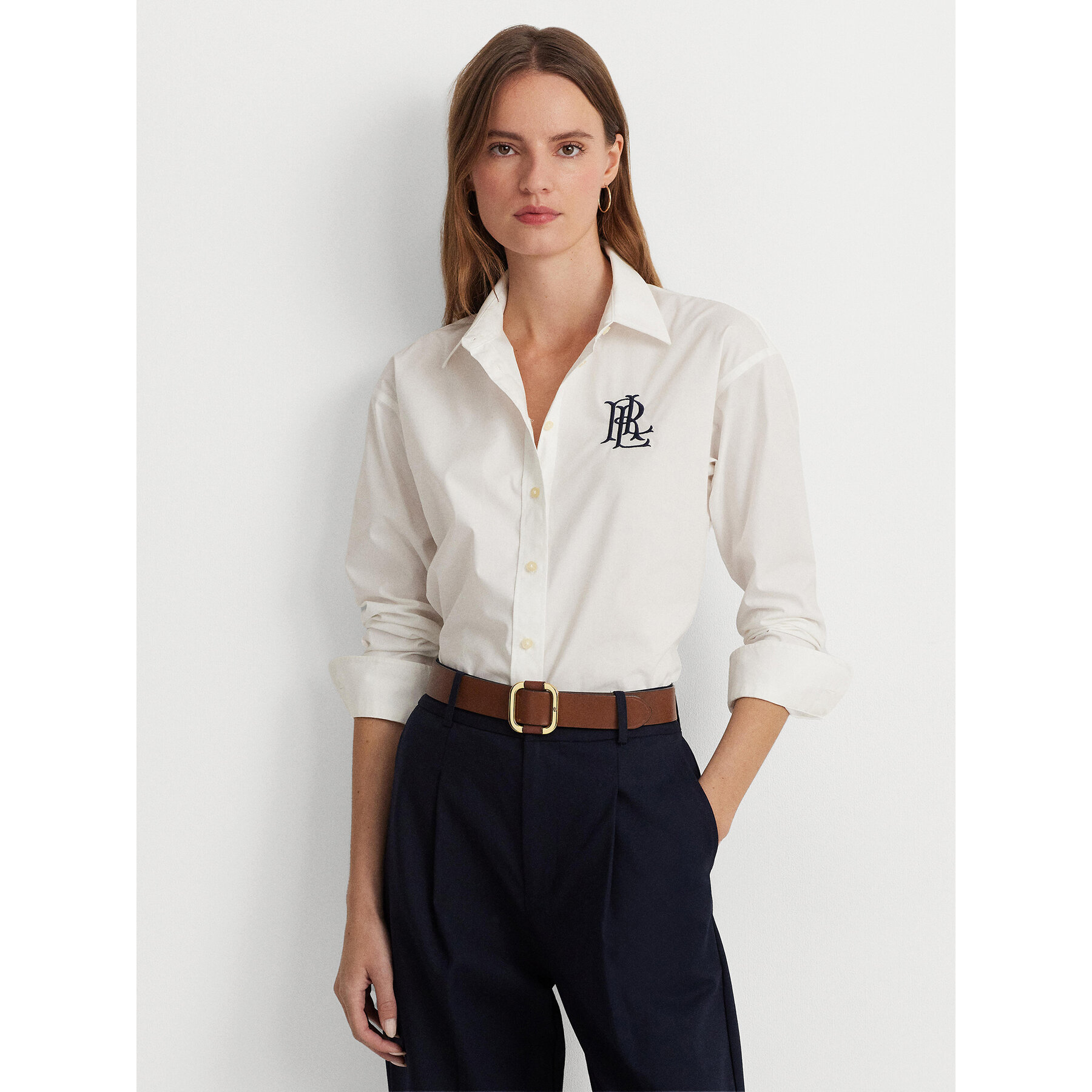 Lauren Ralph Lauren Koszula 200932538001 Biały Straight Fit