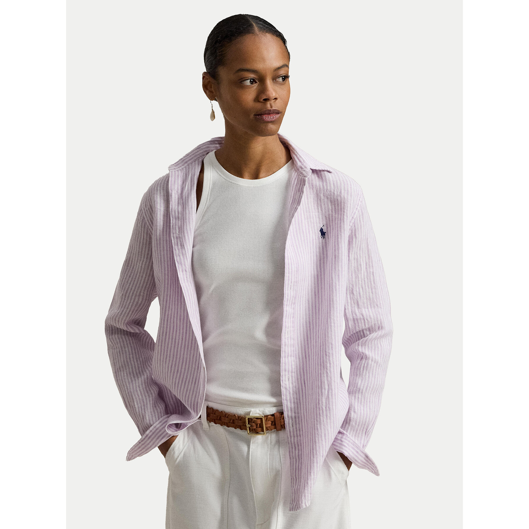 Polo Ralph Lauren Koszula 211A96158006 Fioletowy Classic Fit