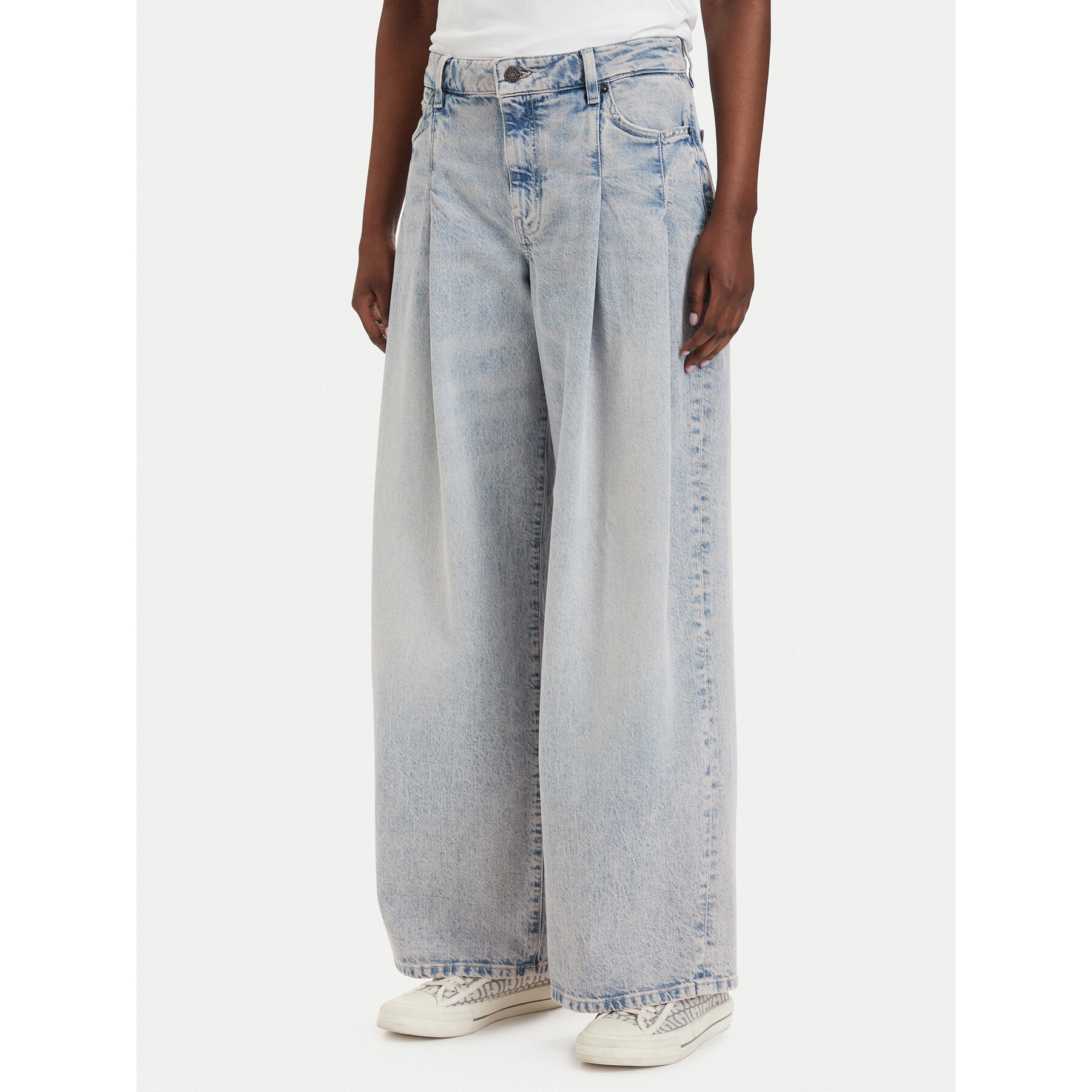 Guess Jeans Jeansy W6GA2U D5M57 Niebieski Wide Leg