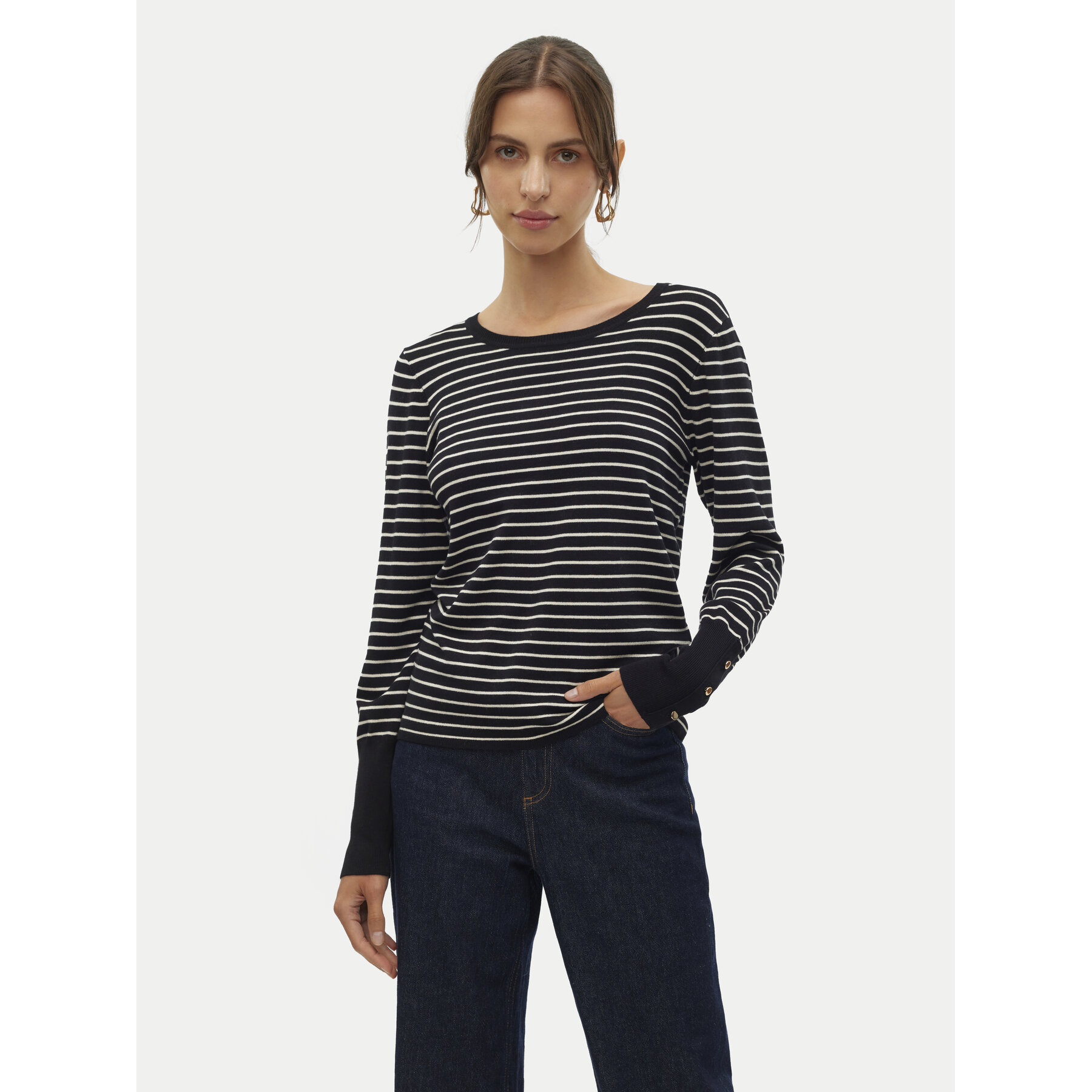 Vero Moda Sweter Dory 10309308 Czarny Regular Fit