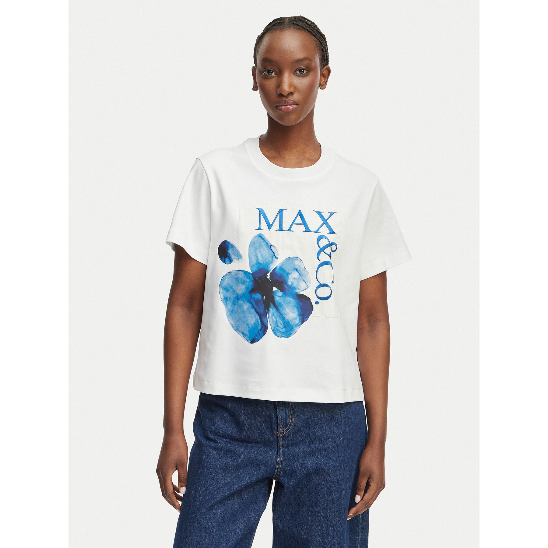 MAX&Co. T-Shirt 2616971034200 Biały Regular Fit