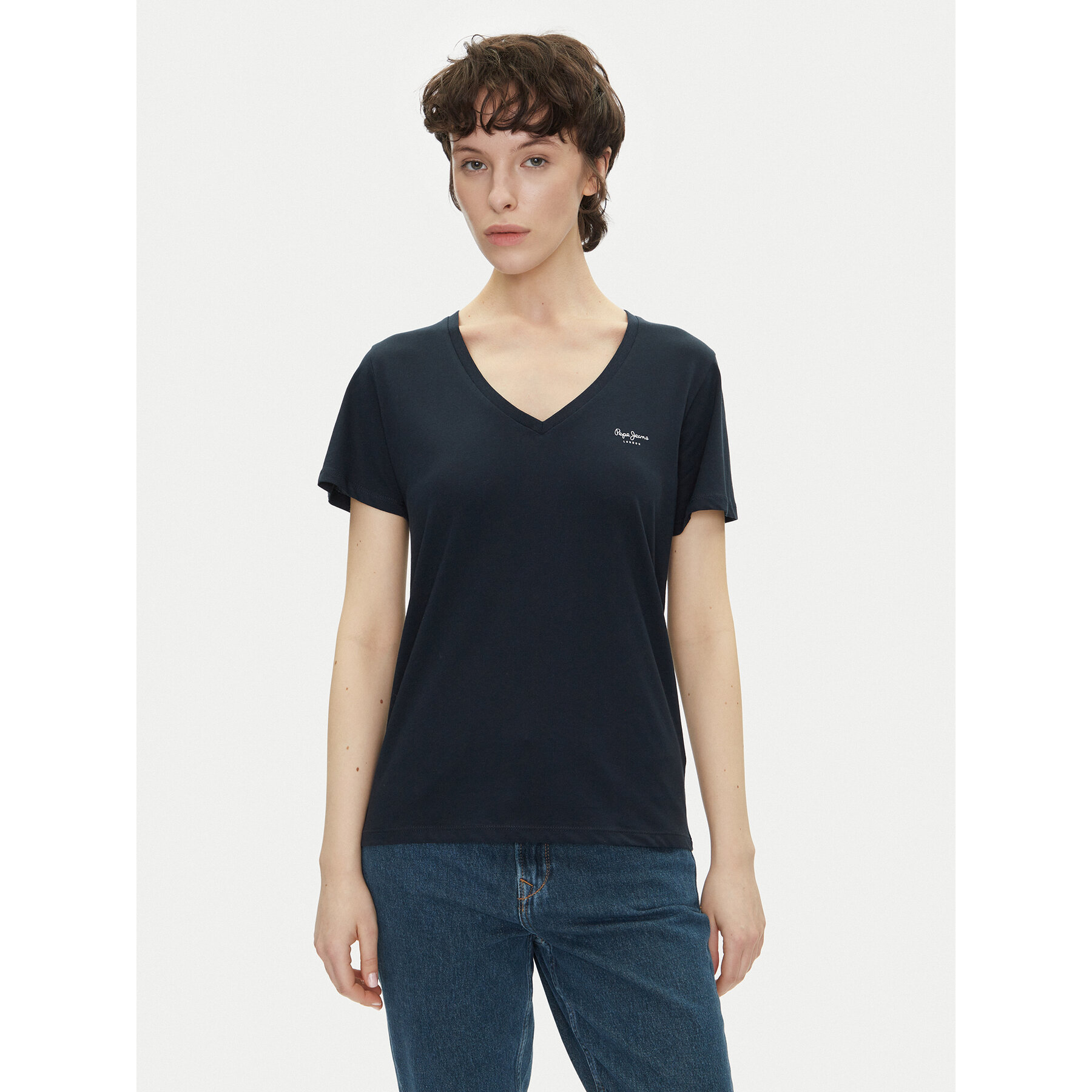 Pepe Jeans T-Shirt Macy PL506051 Granatowy Regular Fit