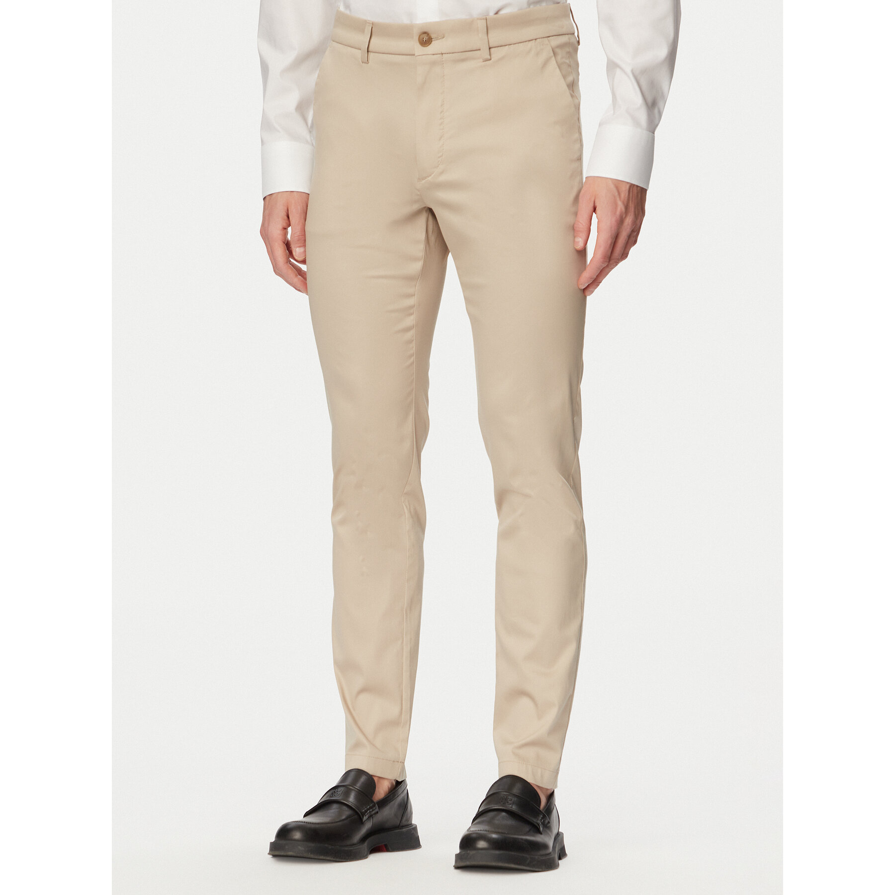 BOSS Spodnie materiałowe P-Kaiton1 50553841 Beżowy Slim Fit