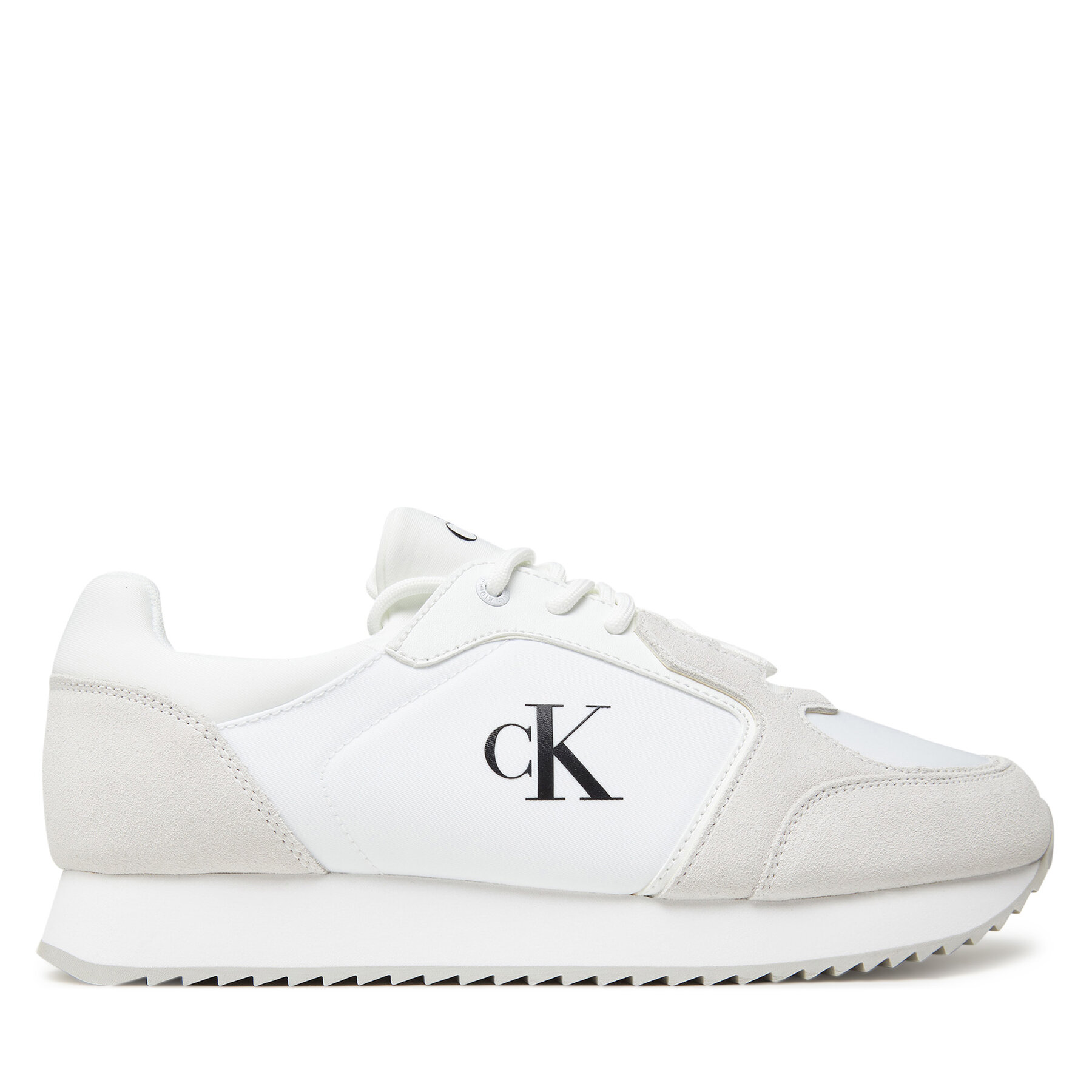 Calvin Klein Jeans Sneakersy Retro Runner Sock Lace Up Ny-Su YM0YM01326 Biały