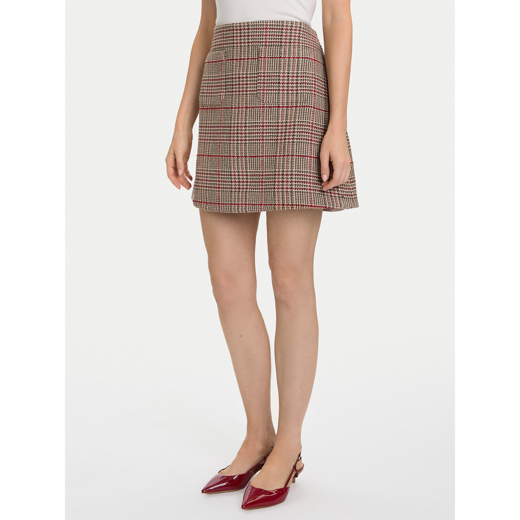 Tommy Hilfiger Spódnica mini Seasonal WW0WW48265 Beżowy Regular Fit