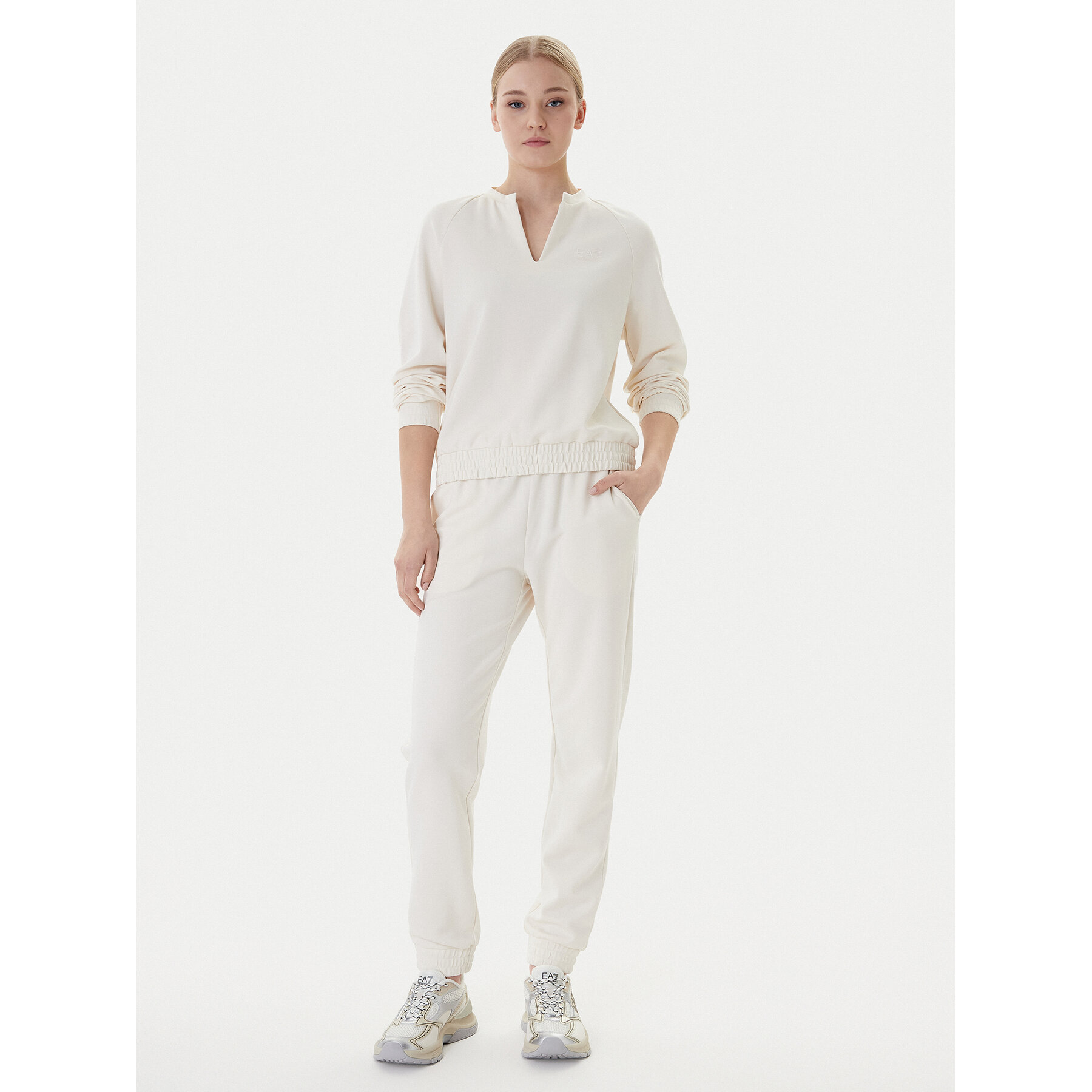 EA7 Emporio Armani Dres 7W000976 AF12501 U0004 Écru Regular Fit