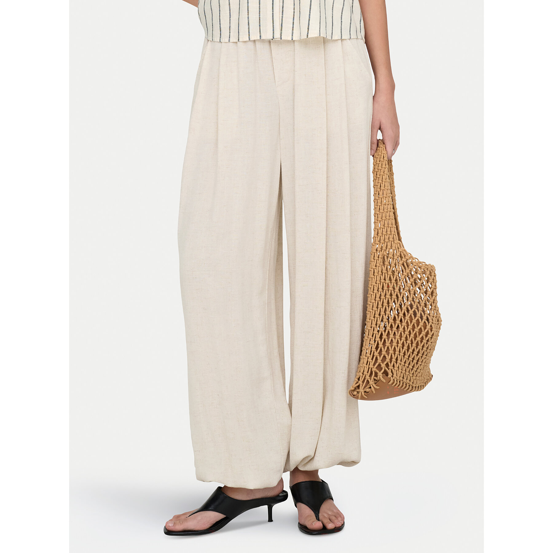 ONLY Spodnie materiałowe Siesta 15373197 Kremowy Regular Fit