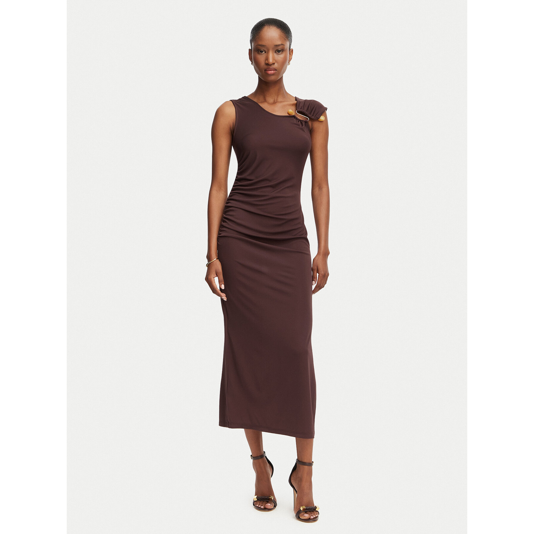 Rinascimento Sukienka koktajlowa CFC0020352002 Brązowy Slim Fit