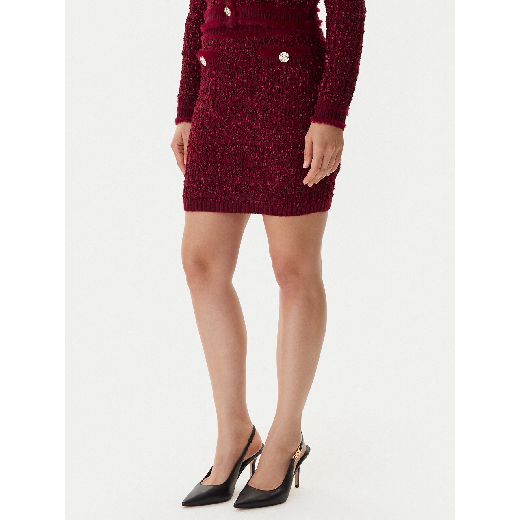 Guess Spódnica ołówkowa W5BD1X Z4090 Czerwony Slim Fit