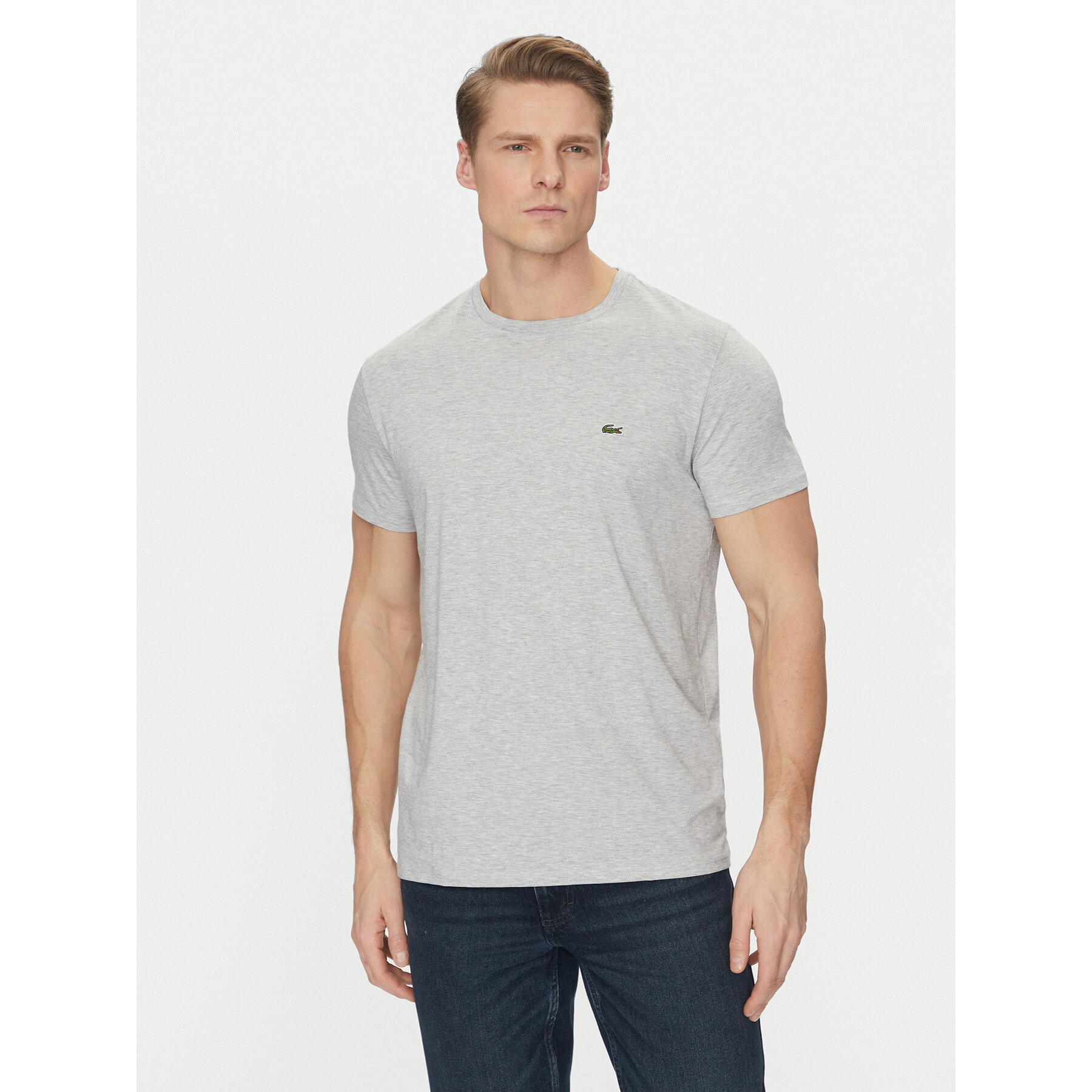 Lacoste T-Shirt TH6709 Szary Regular Fit