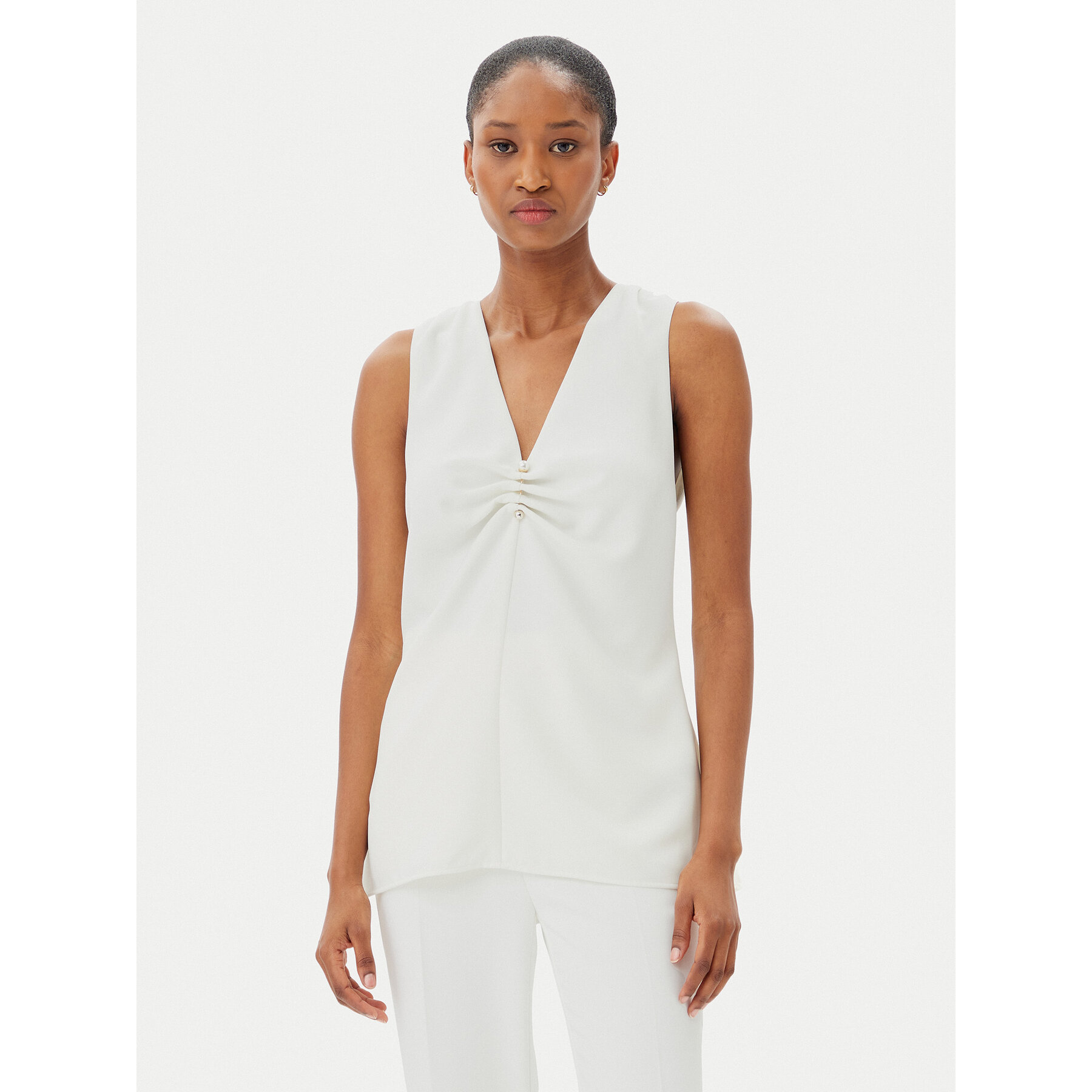 French Connection Bluzka 72YDD 10 Écru Regular Fit
