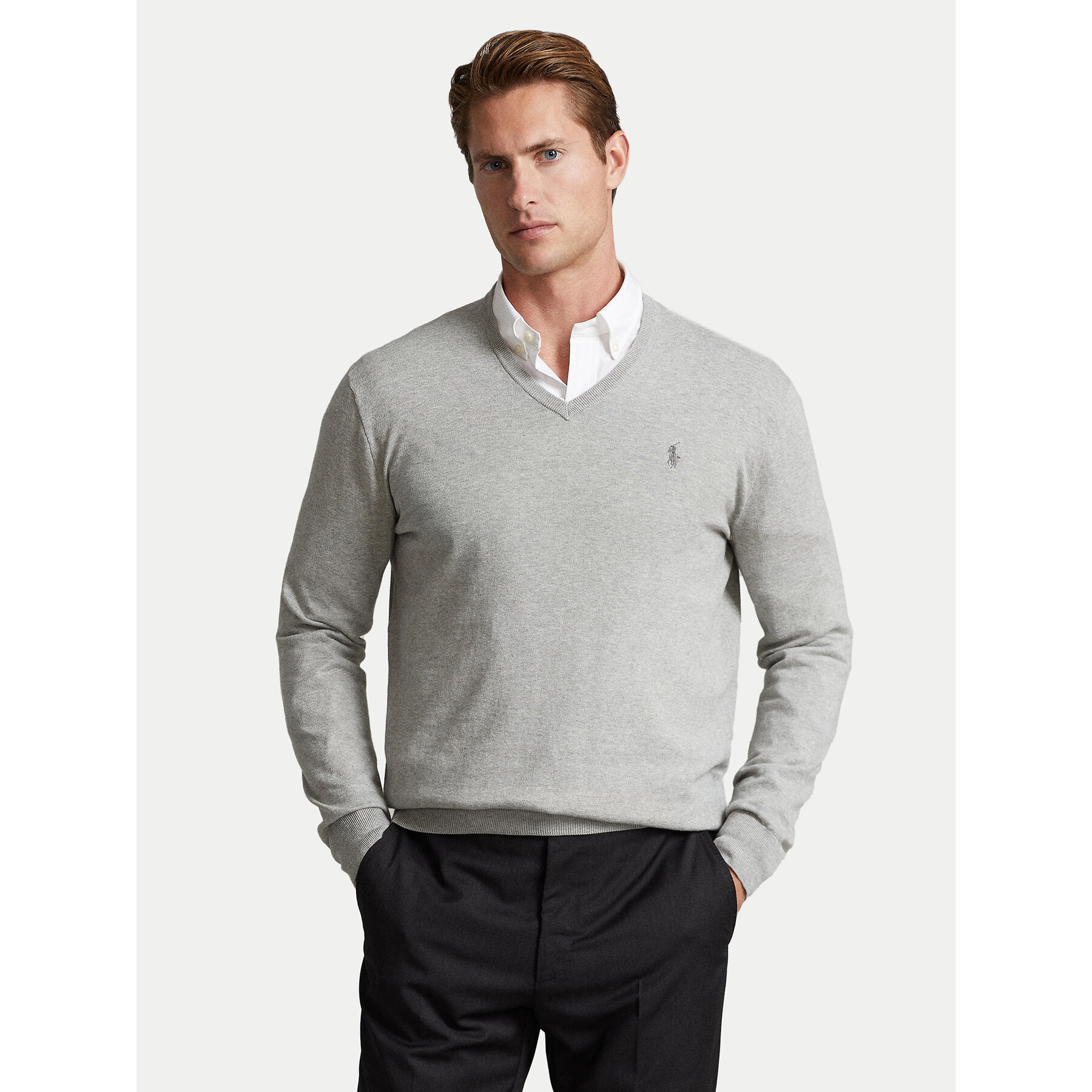 Polo Ralph Lauren Sweter 710670789002 Szary Slim Fit