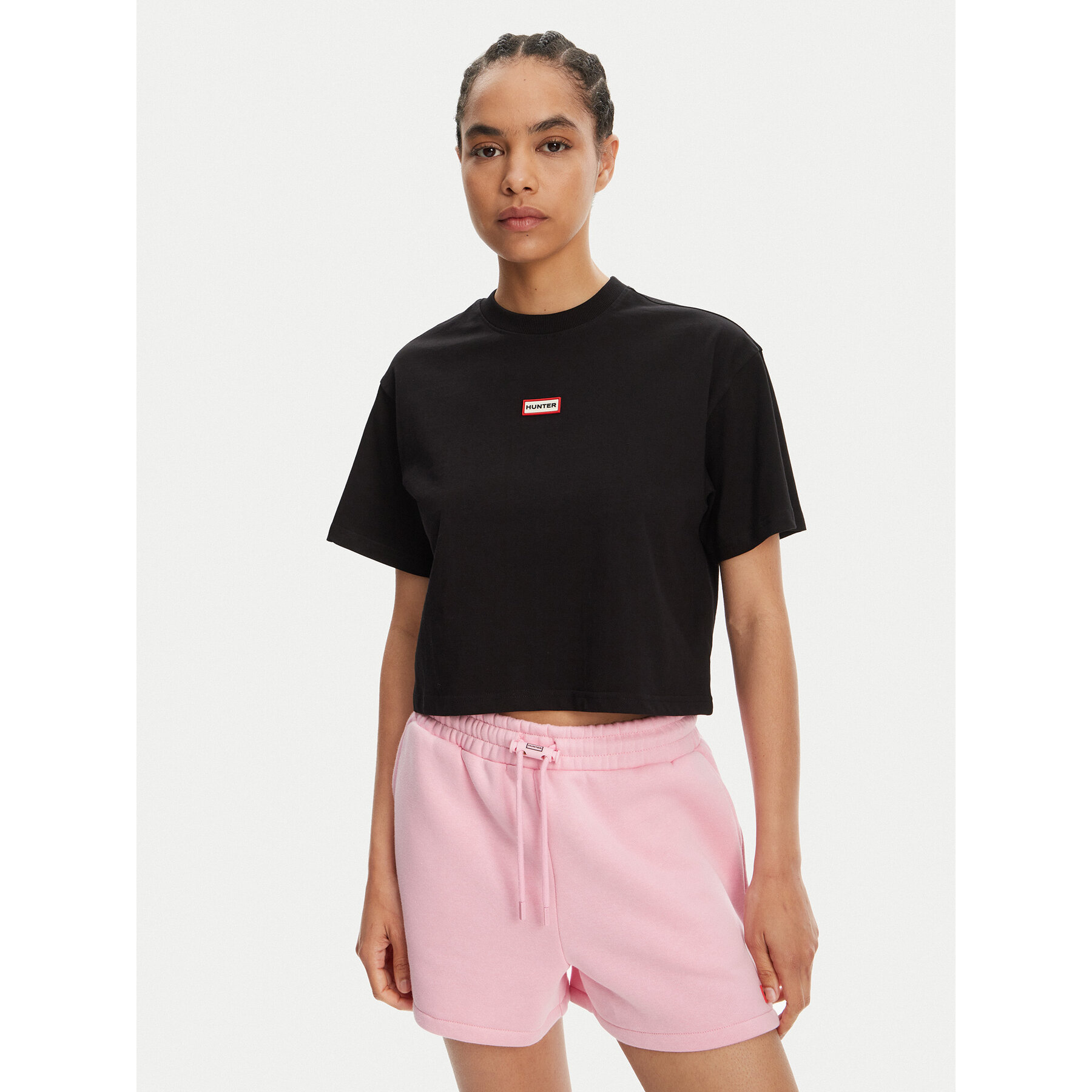 Hunter T-Shirt Leona HARW0070251 Czarny Boxy Fit