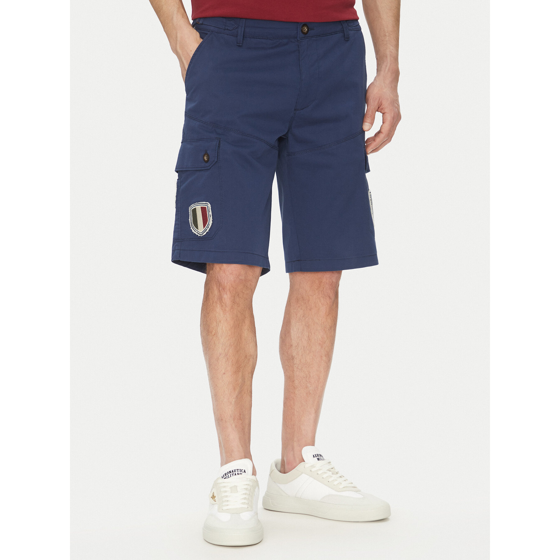 Aeronautica Militare Szorty materiałowe 251BE257CT3510 Granatowy Regular Fit
