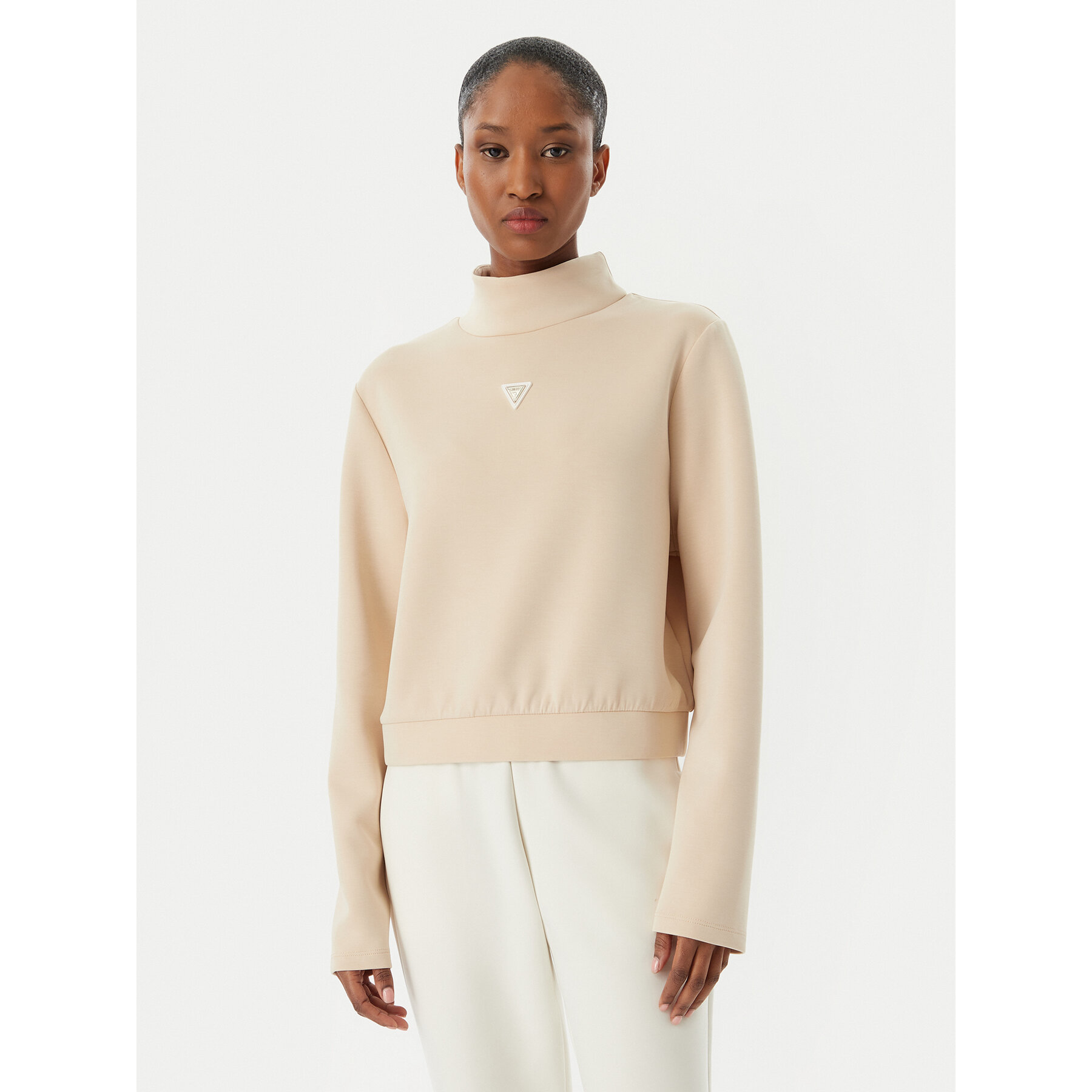 Guess Bluza Olympe V4YQ05 KCAY2 Beżowy Regular Fit
