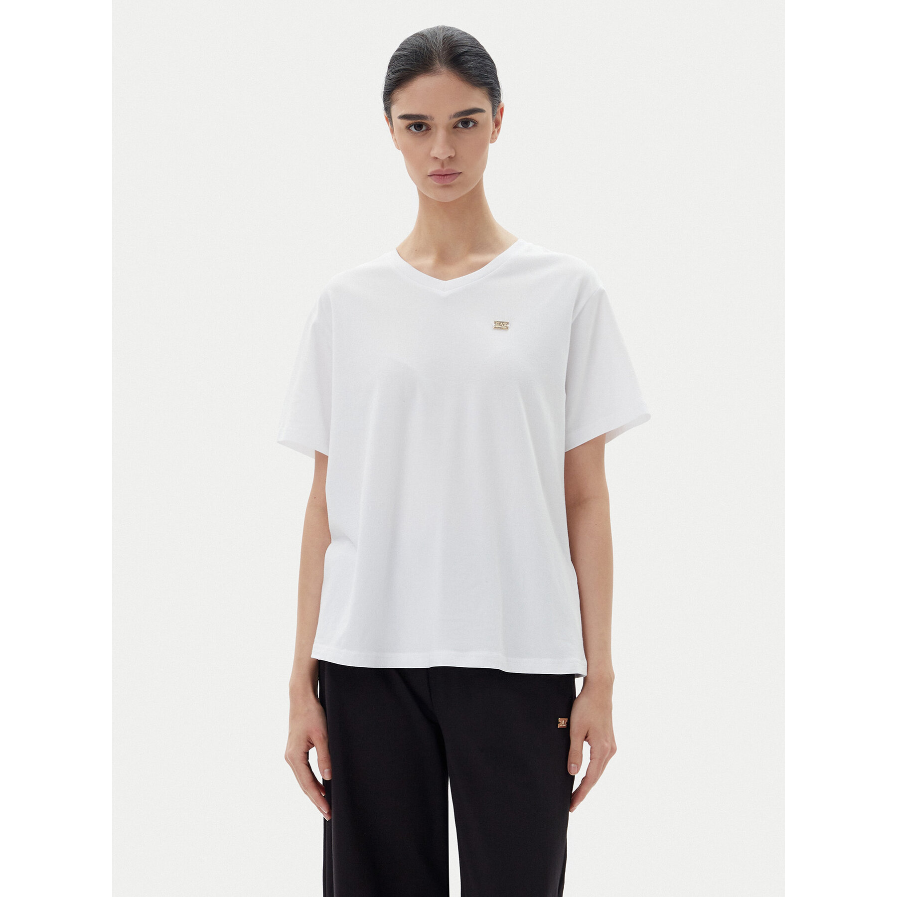 EA7 Emporio Armani T-Shirt 7W000029 AF10373 U0002 Biały Loose Fit