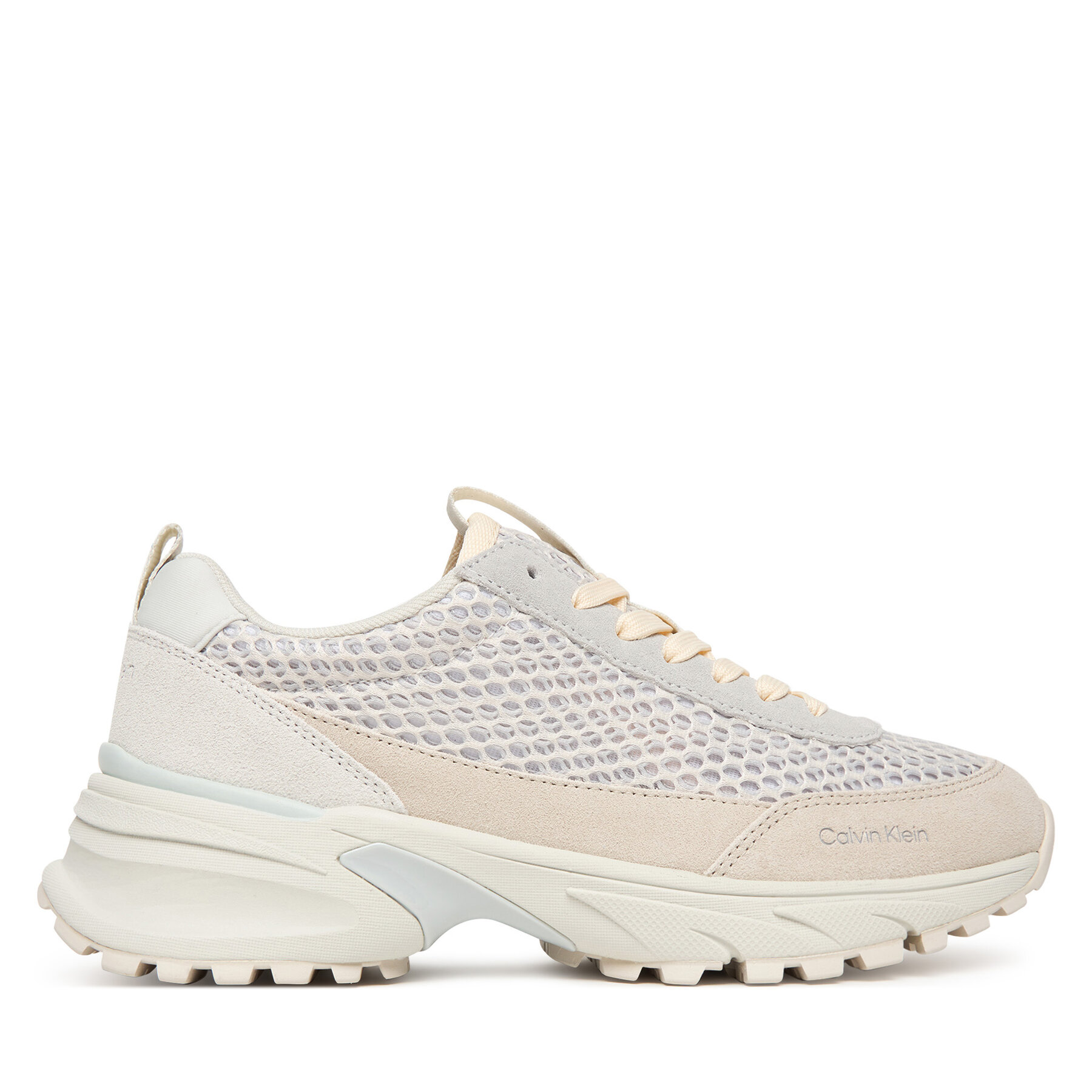 Calvin Klein Sneakersy Hike Runner Lace Up Techmix YW0YW02030 Écru
