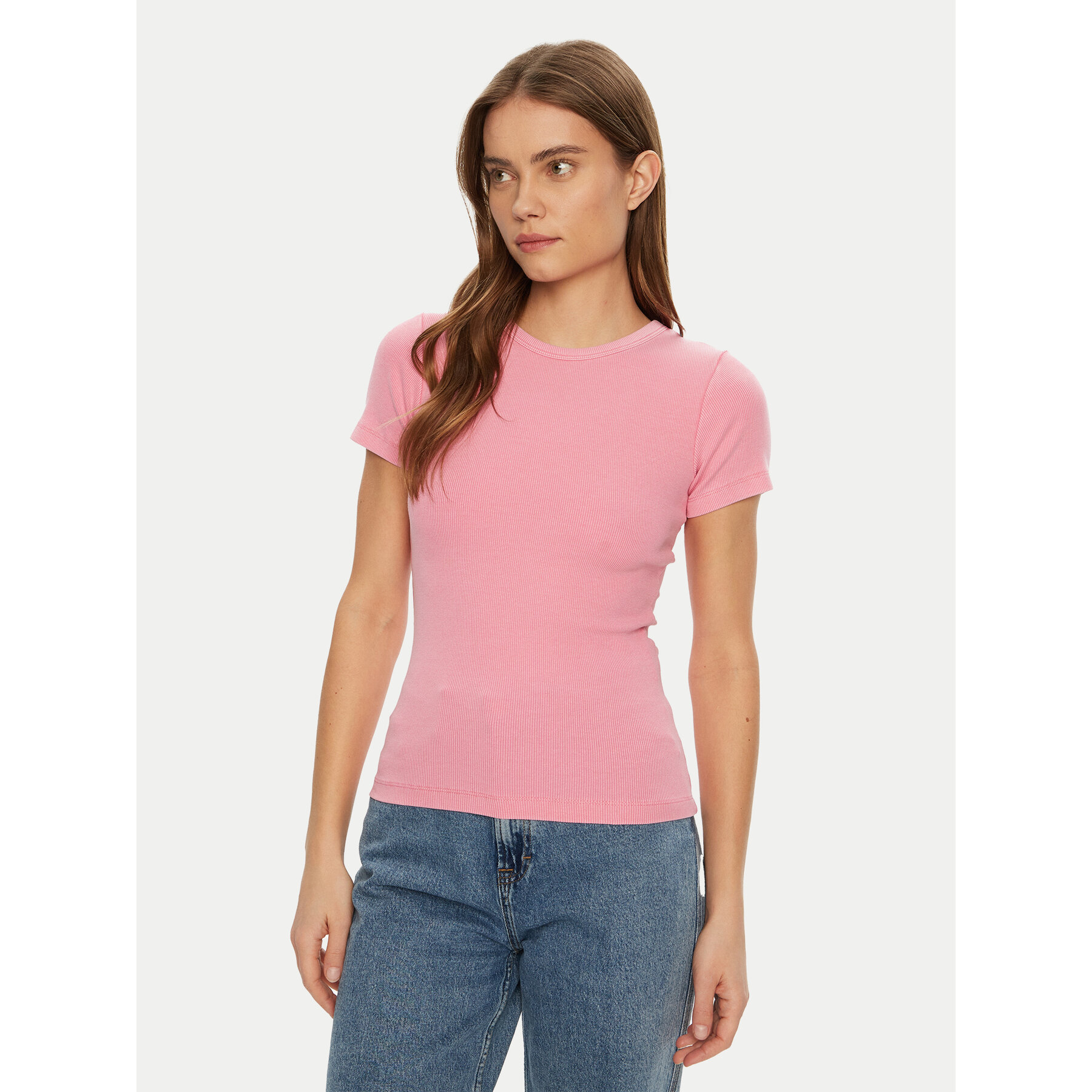 JJXX T-Shirt Frankie 12239962 Różowy Slim Fit