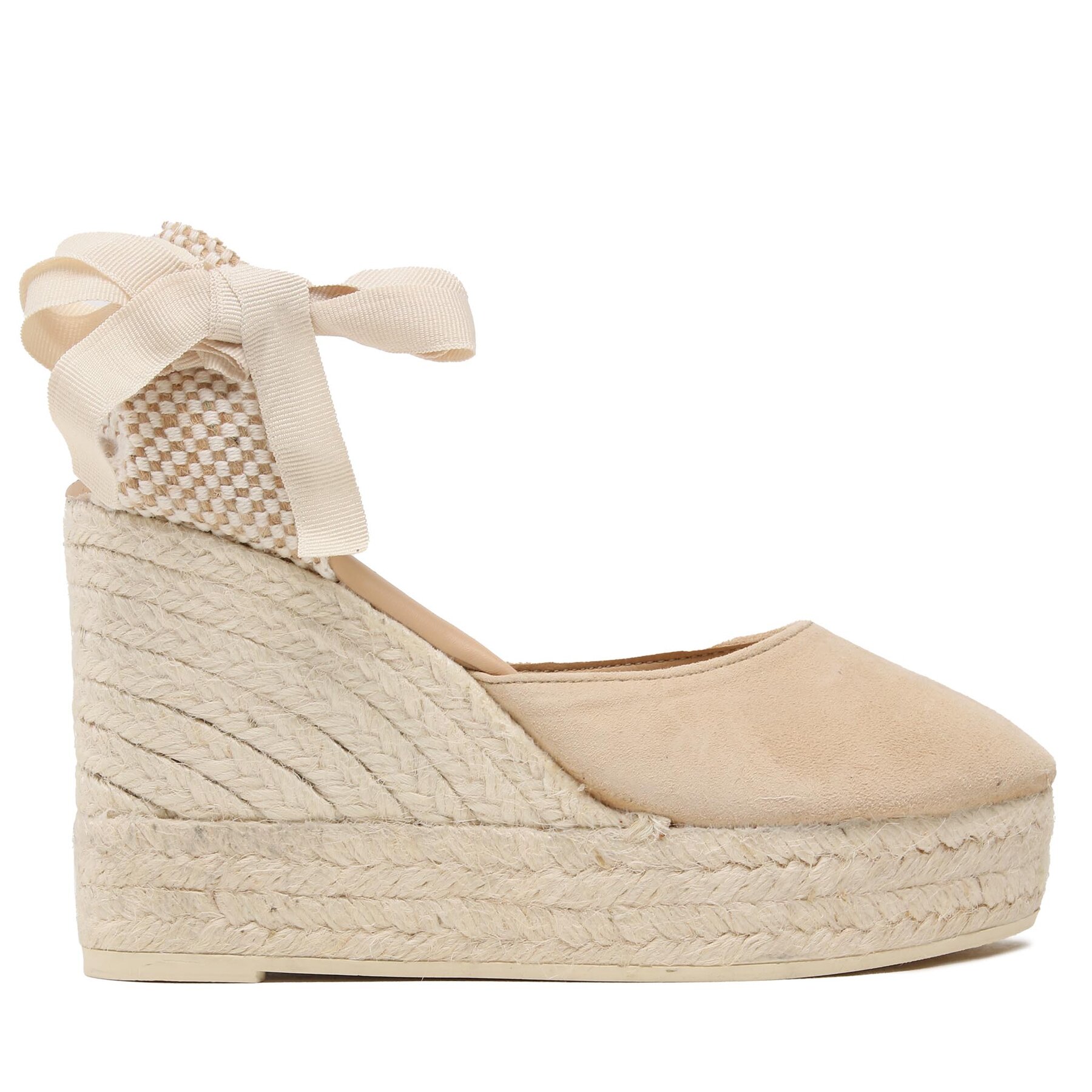 Manebi Espadryle Soft Suede Wedge Espadrilles M 1.1 WV Beżowy