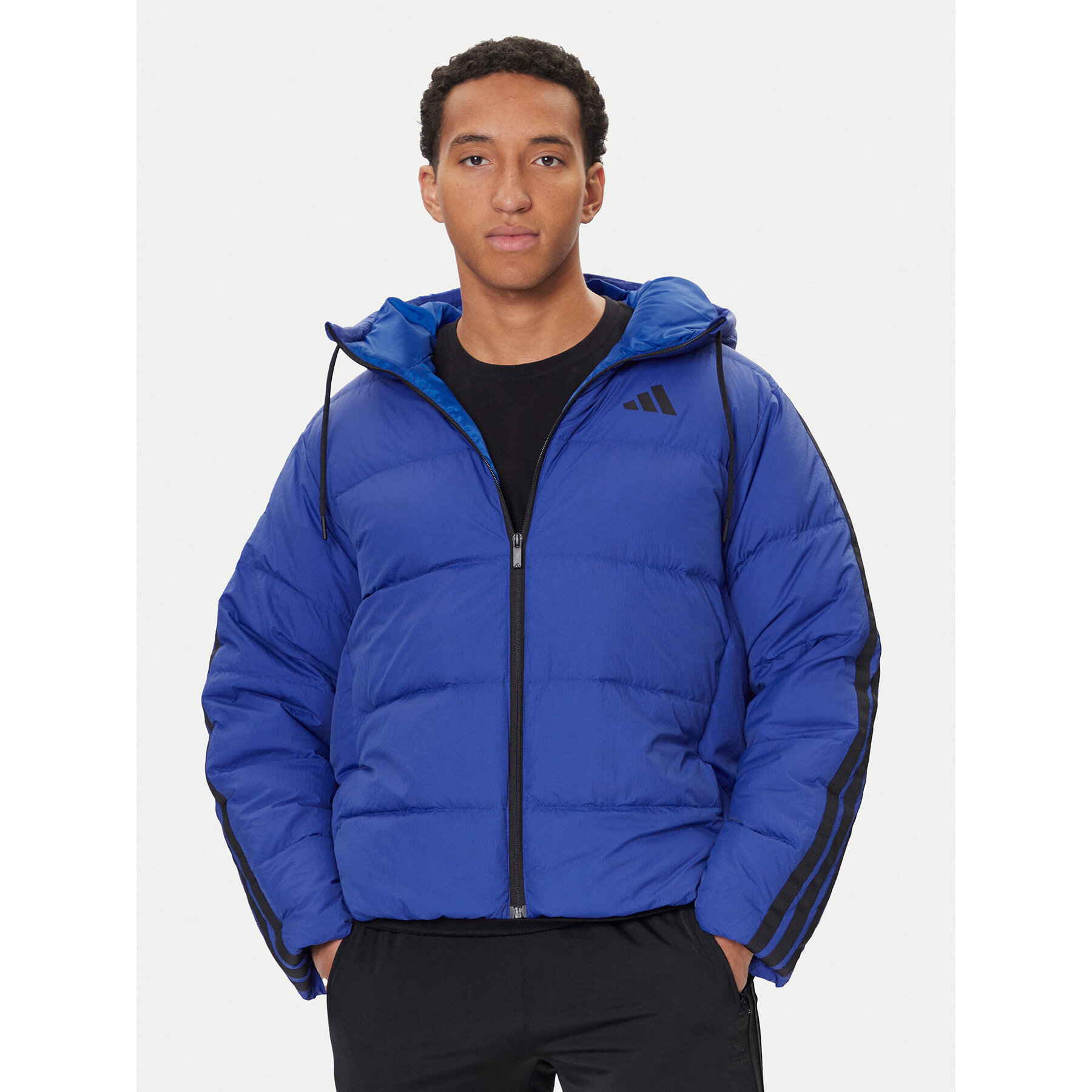 adidas Kurtka puchowa Essentials Climawarm 3-Stripes JW9099 Niebieski Regular Fit