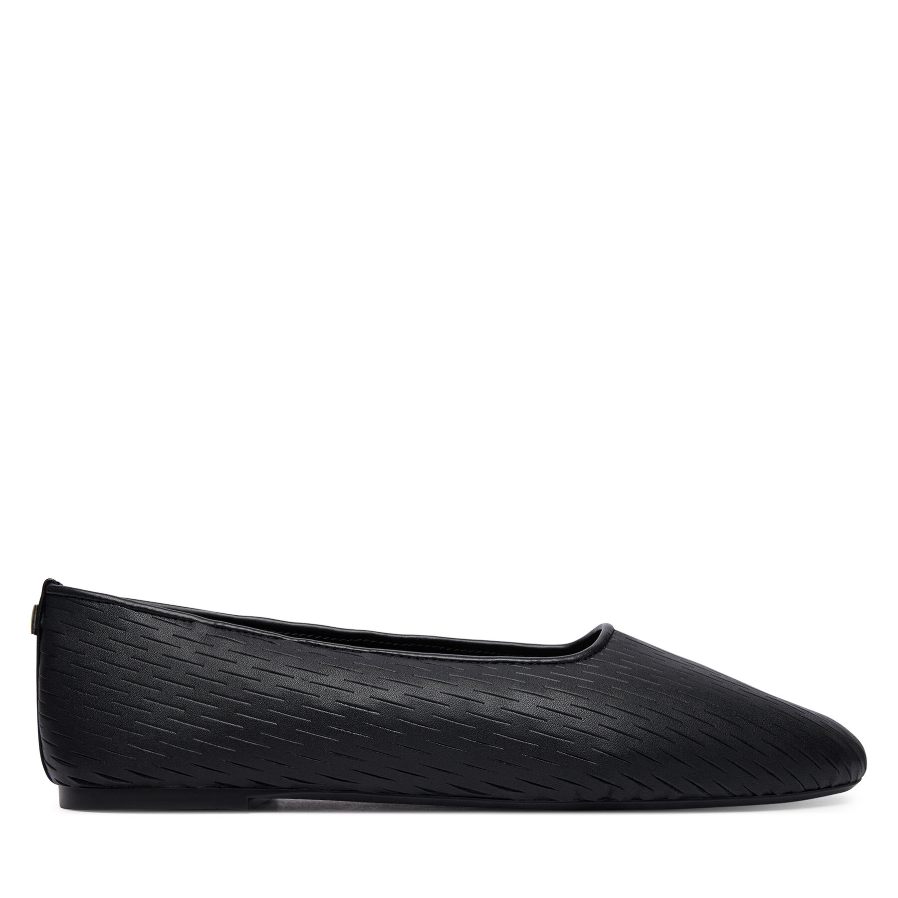 Calvin Klein Baleriny Oblique Ballerina Cut Lth HW0HW03033 Czarny