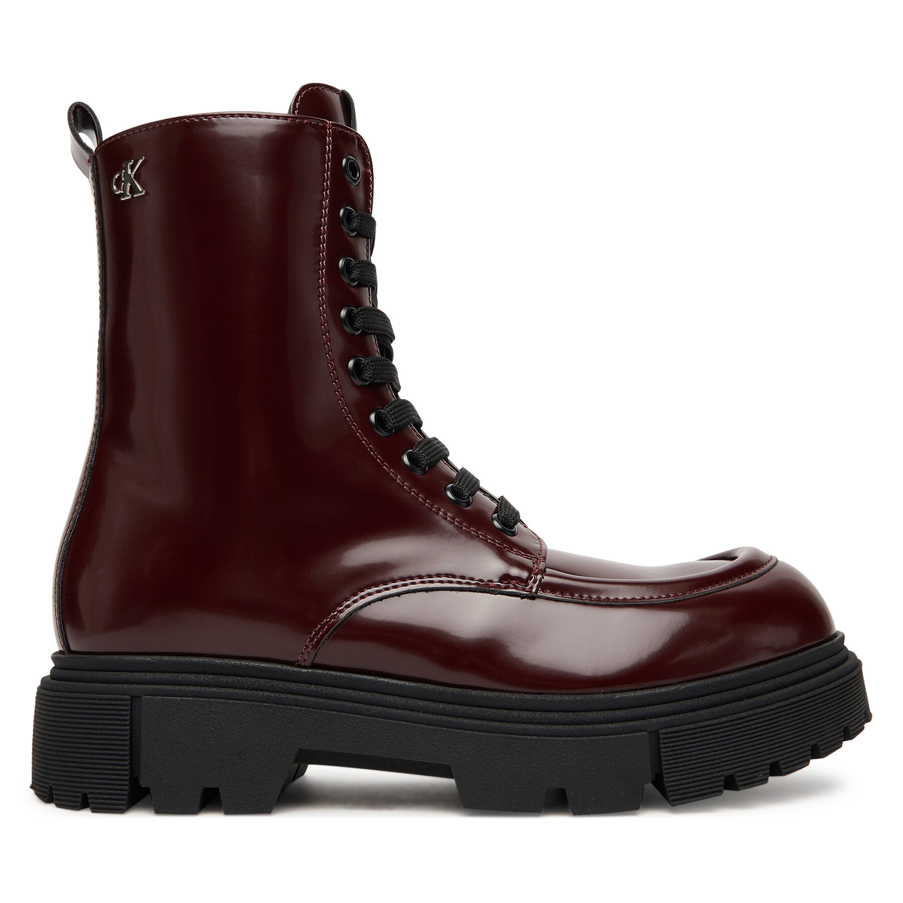 Calvin Klein Trapery Tronchetto Allacciato V4A5-83132-1453 Bordowy