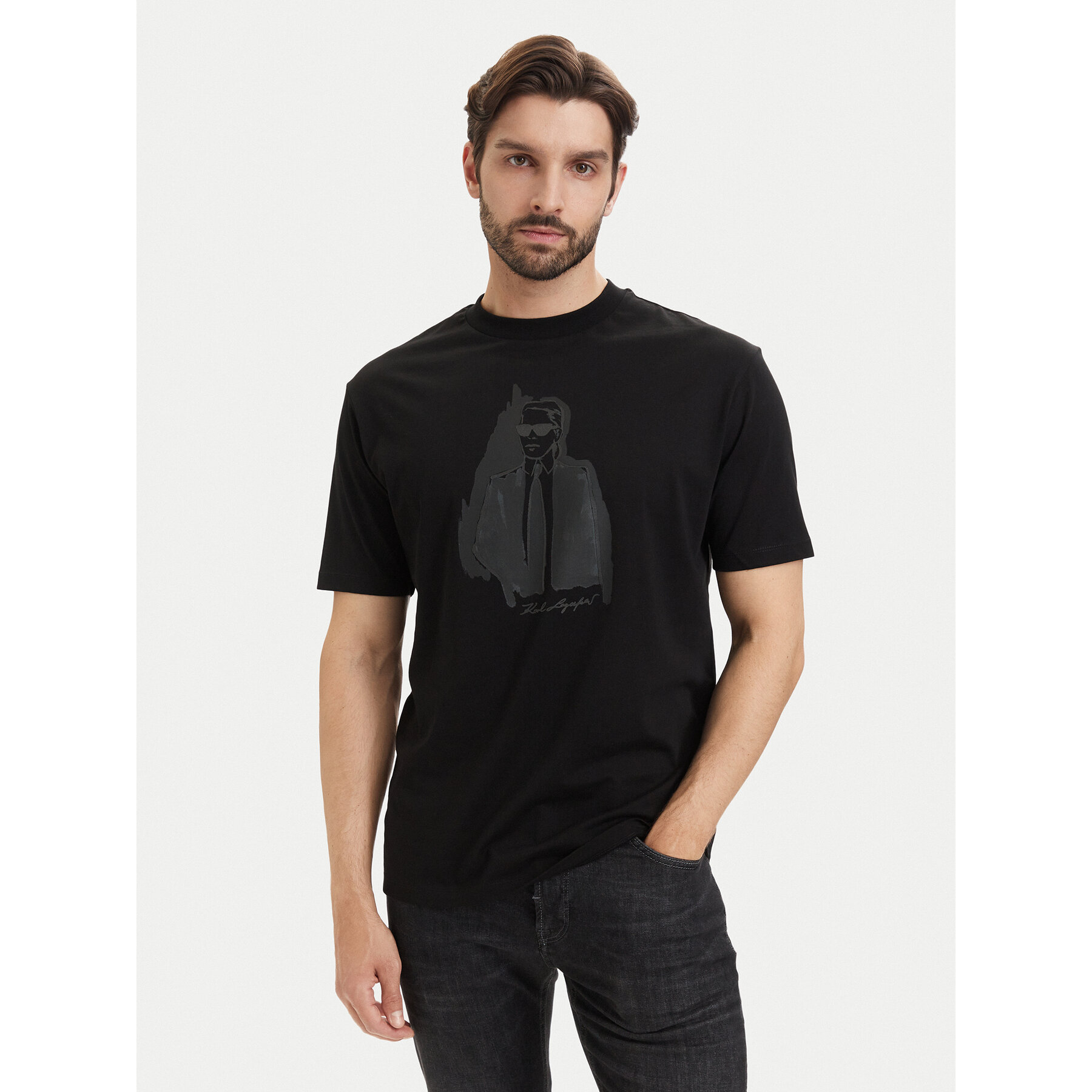 KARL LAGERFELD T-Shirt 755143 563225 Czarny Regular Fit