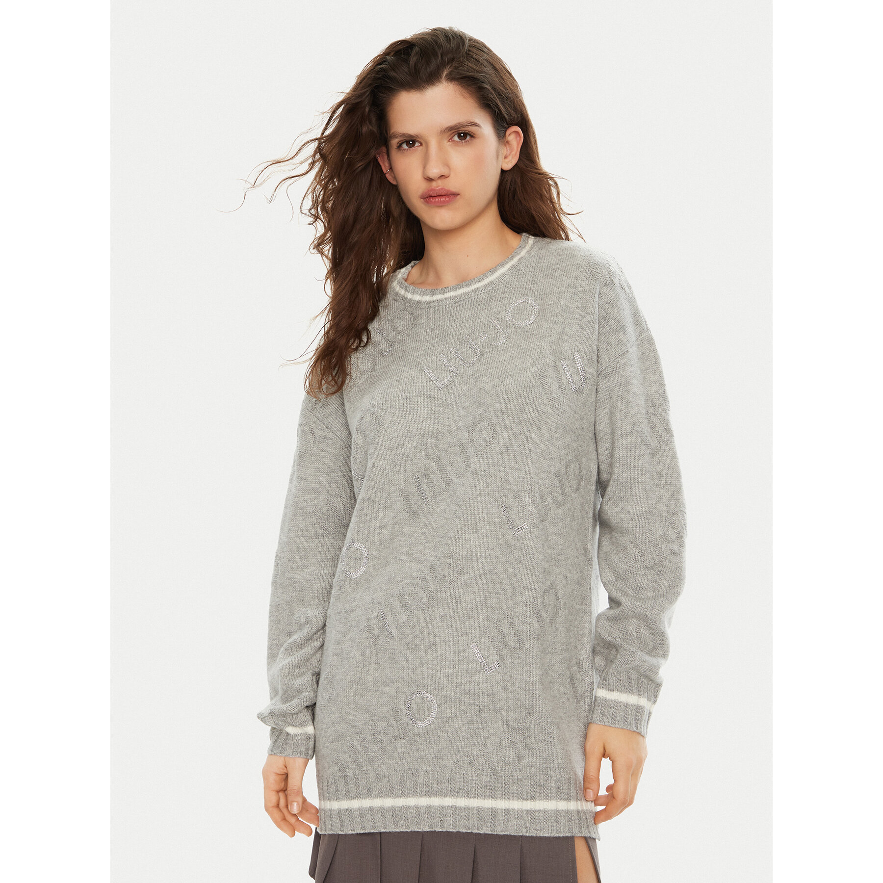 Liu Jo Sweter TF4173 MS55L Szary Regular Fit