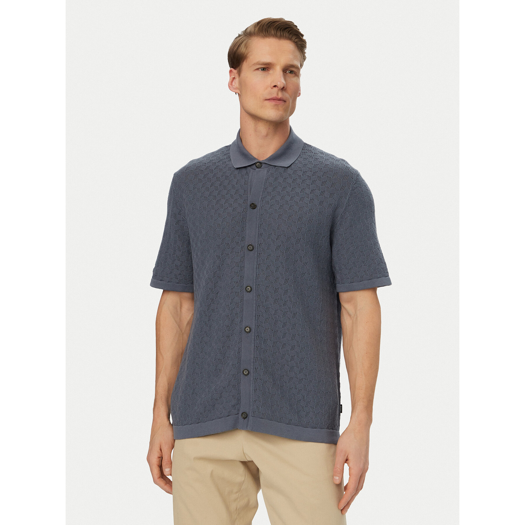 BOSS Koszula H-Nappo 50560494 Niebieski Regular Fit