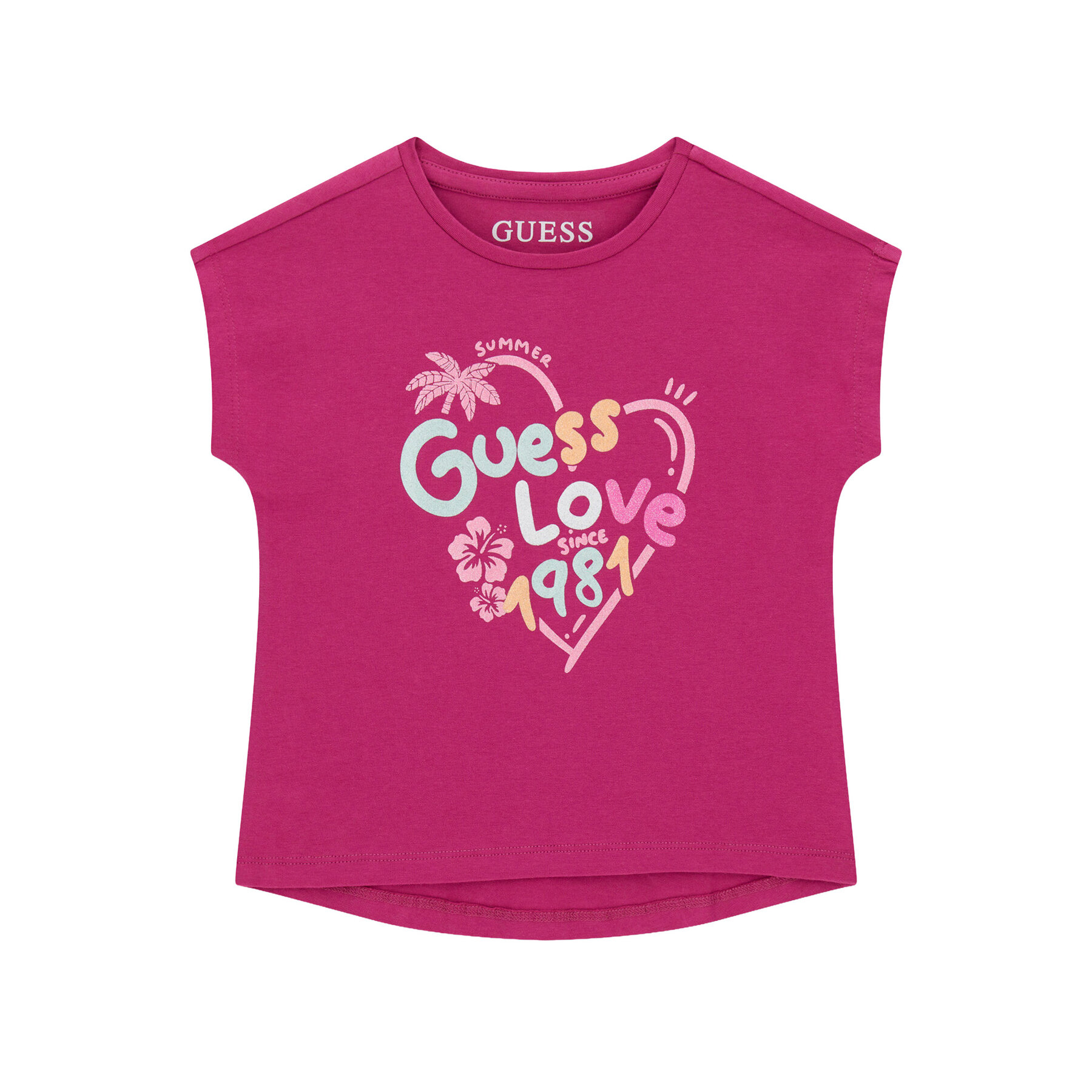 Guess T-Shirt K6GI03 K6YW4 Różowy ciemny Regular Fit