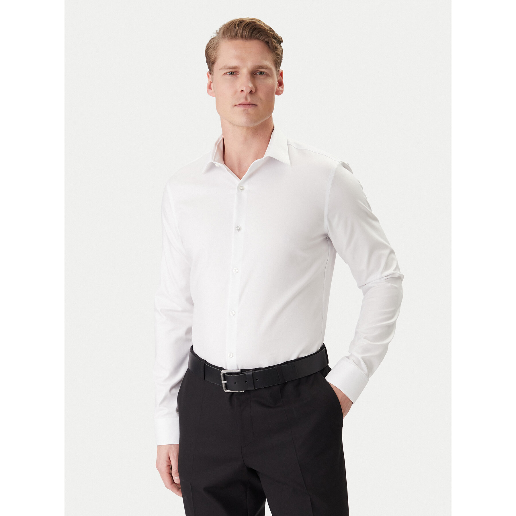 Calvin Klein Koszula LV019EU090 Biały Slim Fit