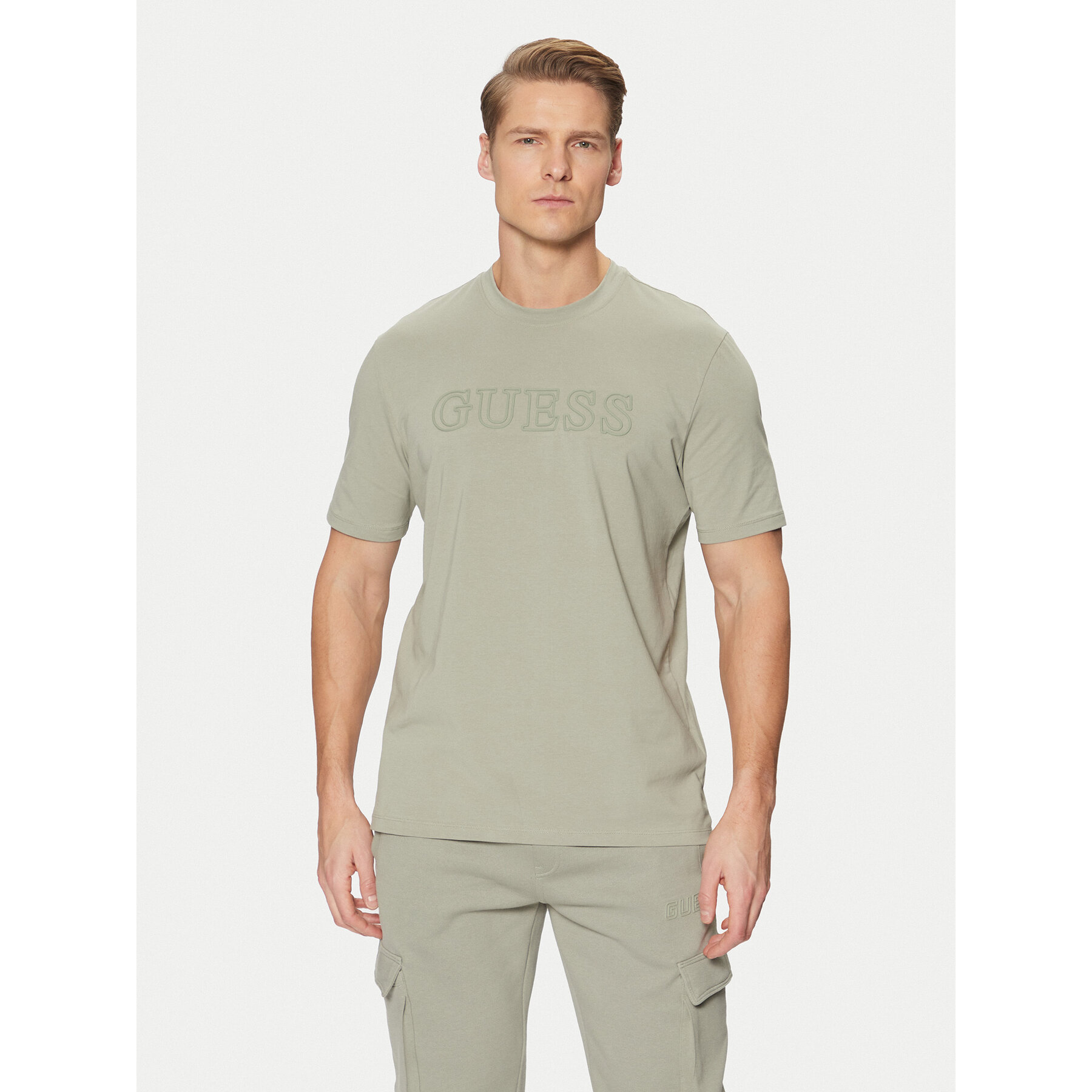 Guess T-Shirt Z2YI11 J1314 Zielony Regular Fit