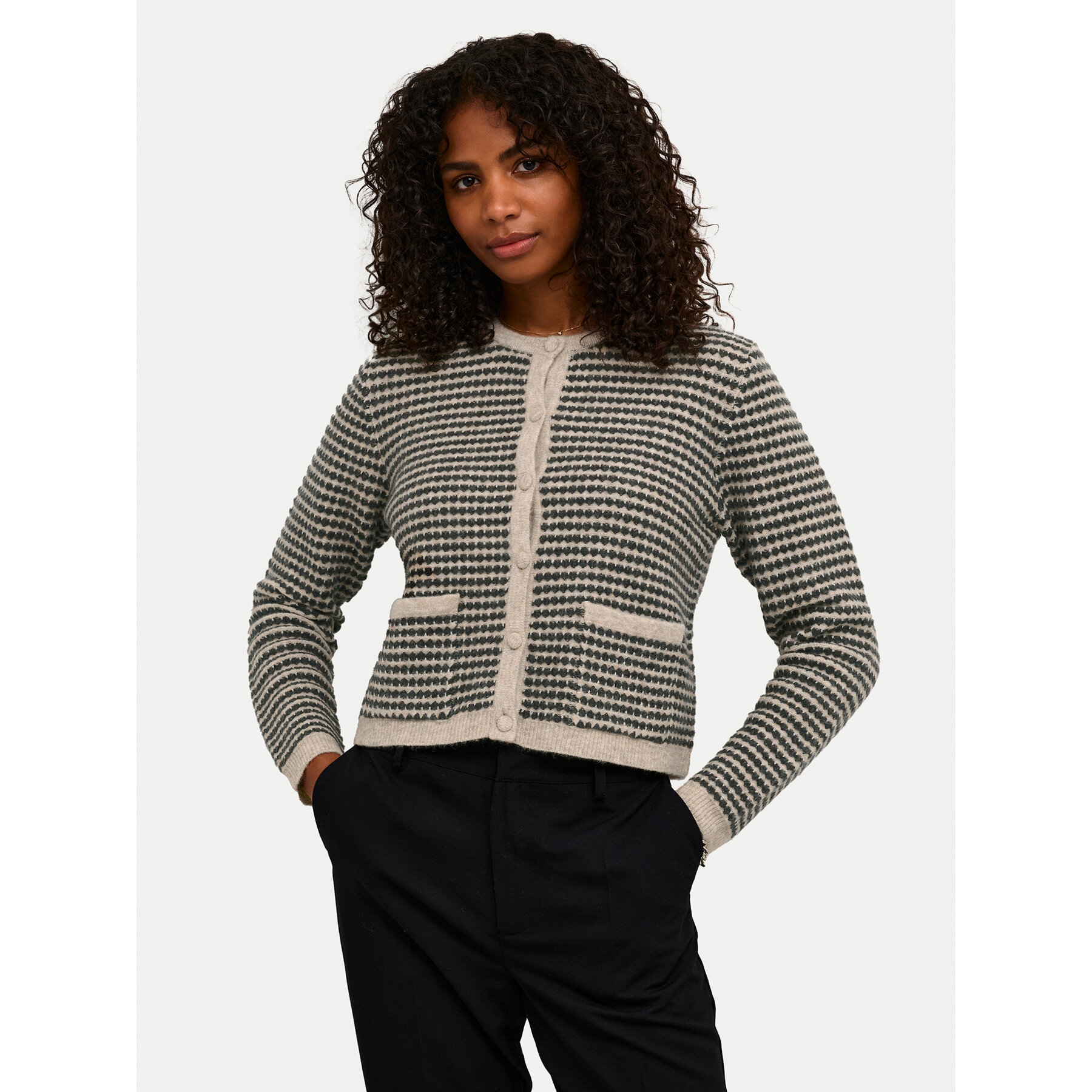 Kaffe Kardigan Ellery 10509031 Beżowy Regular Fit