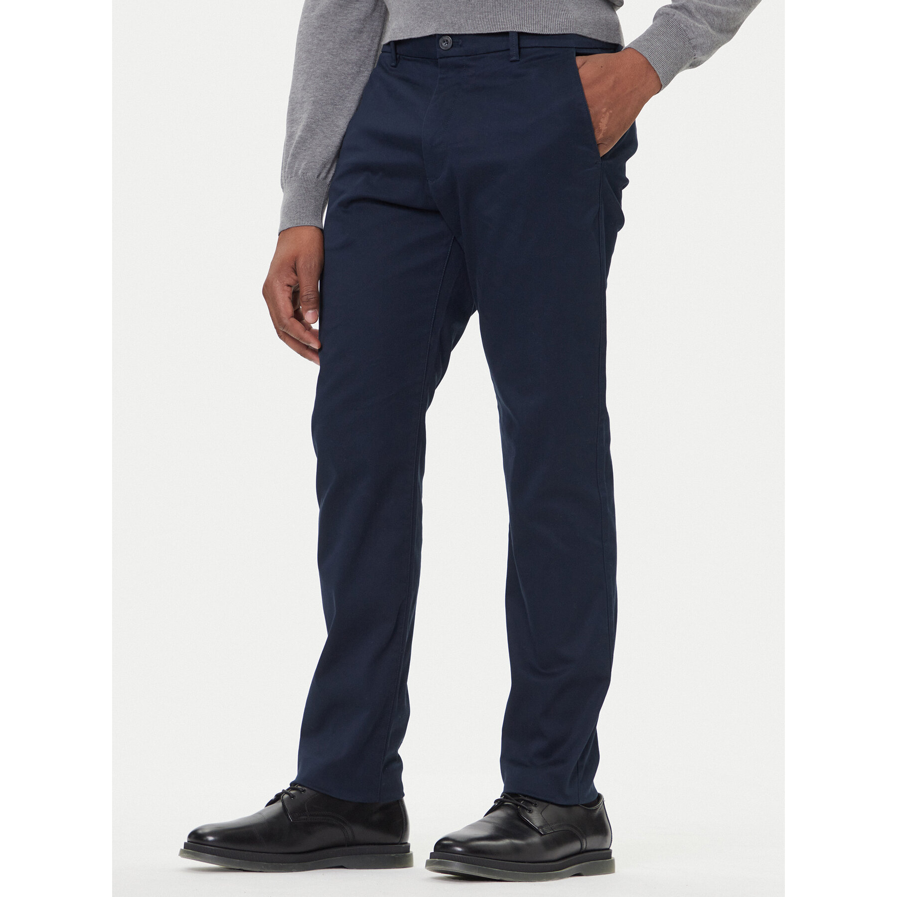 Calvin Klein Chinosy LV040EM633 Granatowy Slim Fit