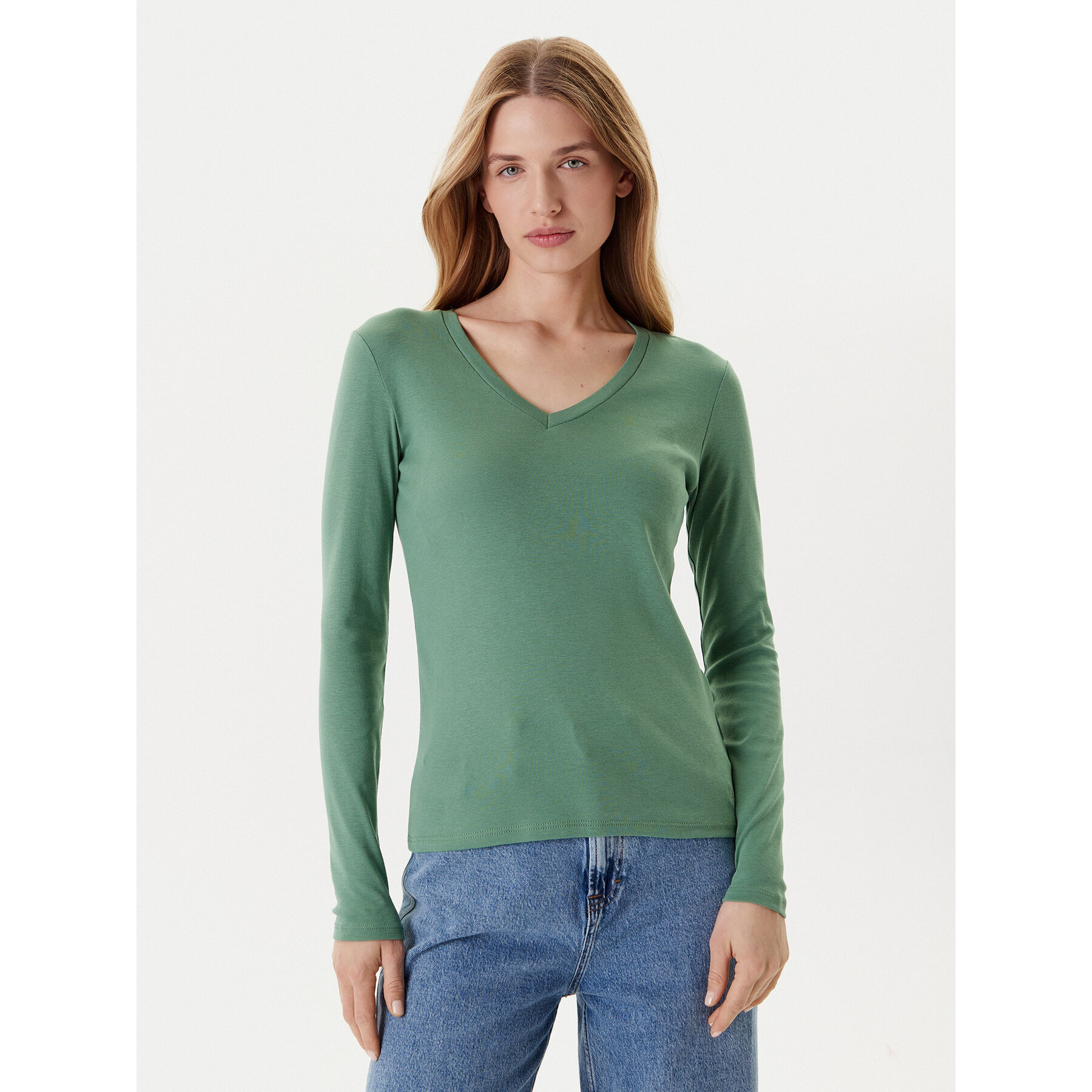 United Colors Of Benetton Bluzka 3GA2E4245 Zielony Regular Fit