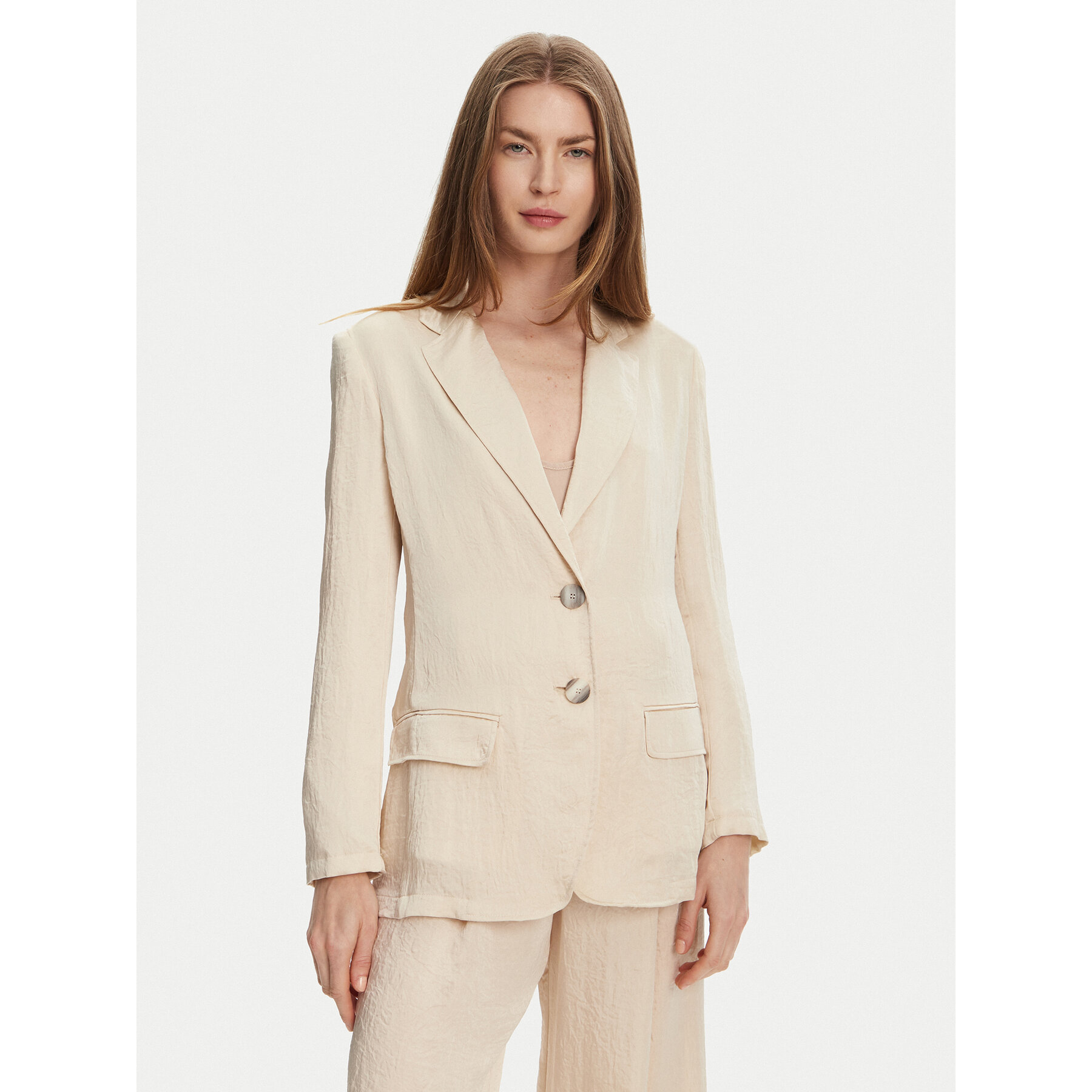Marella Marynarka Selz 2513041085 Écru Regular Fit